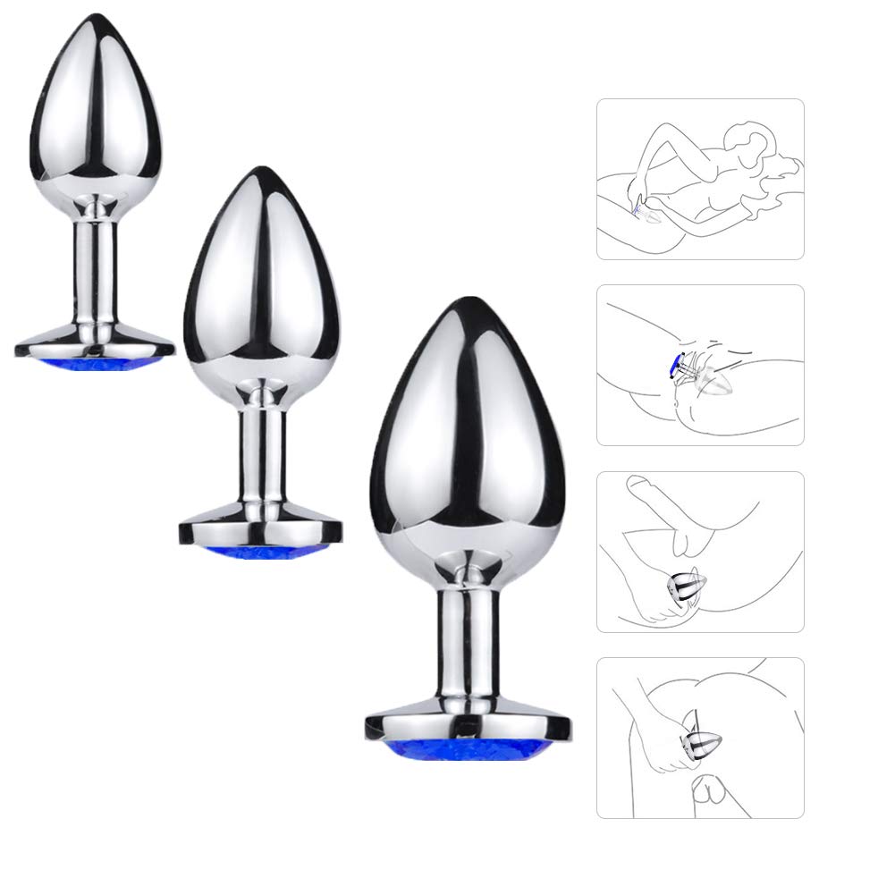 Premium 3-Piece Stainless Steel Anal Sex Toy Kit - Metal Butt Plugs, Prostate Massager & G-Spot Stimulator for Men & Women | Couples Play, BDSM, Solo Pleasure & Sensual Exploration