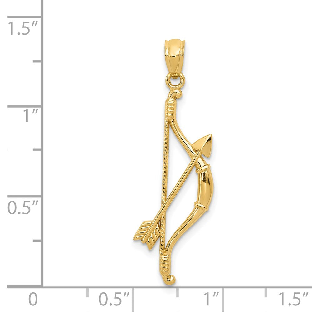 14K Gold Bow and Arrow Pendant Necklace for Women - Elegant Archery Jewelry Gift for Birthday, Valentine's Day & Anniversary - Perfect for Archery Lovers, Hunters & Outdoor Enthusiasts