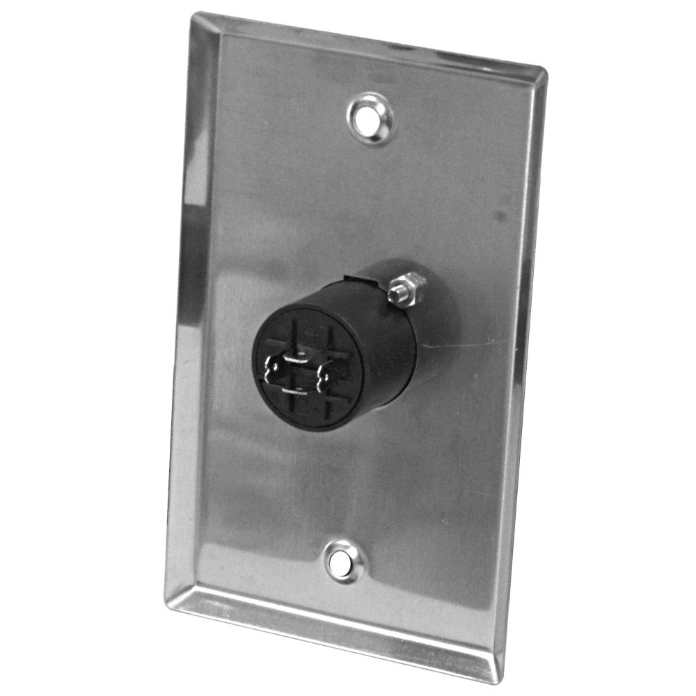 Seismic Audio 4 Pole Speakon Connector Wall Plate - Stainless Steel Speaker Wall Plate for Professional Audio & Studio Setup