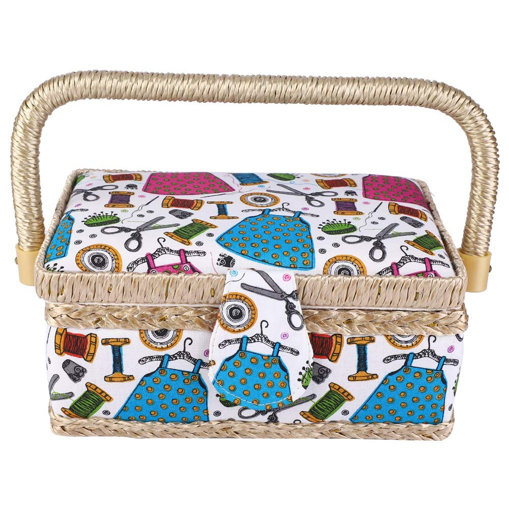 Portable Sewing Box with Needle Storage - Multifunctional Sewing Basket for Fabric, Craft & DIY Projects - Perfect for Girls, Kids & Beginners - Ideal for Home, Travel & Classroom Use