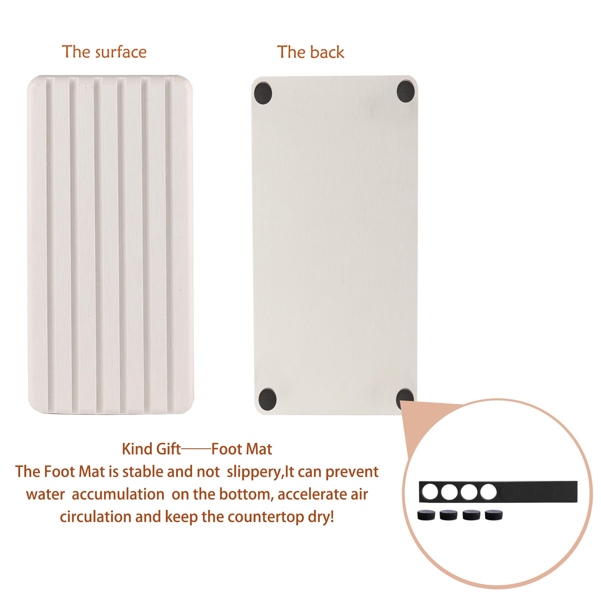 2 PCS Diatomite Coasters - Fast Water Absorbing, Rectangle Grooved Design for Hand Soaps, Plants & Toiletries | Perfect for Modern Home Decor, Kitchen, Bathroom & Office Use