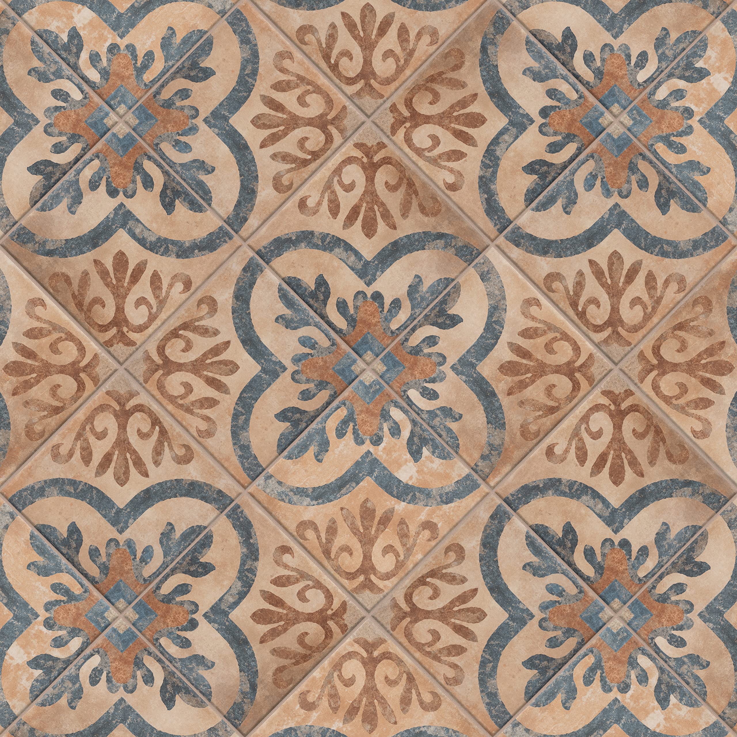 Merola Tile Americana Newton 8.75x8.75 Inch Porcelain Floor and Wall Tile - Perfect for Kitchen Backsplash, Bathroom Walls, and Entryway Floors