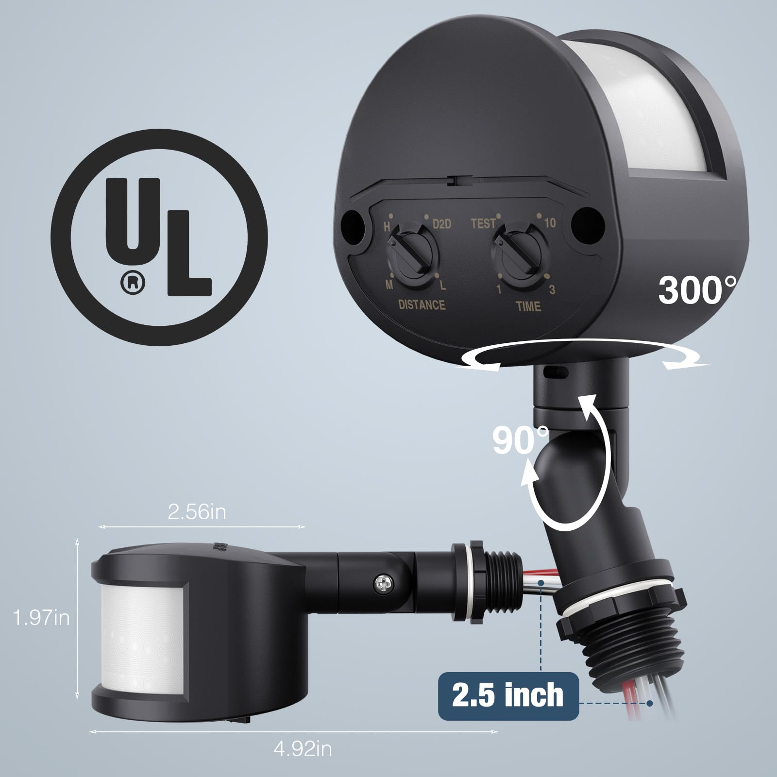 Onforu Motion Sensor Light - Adjustable Detection Distance & 180° Range, Dusk to Dawn Outdoor Security Lighting with Timer | Ideal for Porch, Garage, Yard, and Pathway Safety