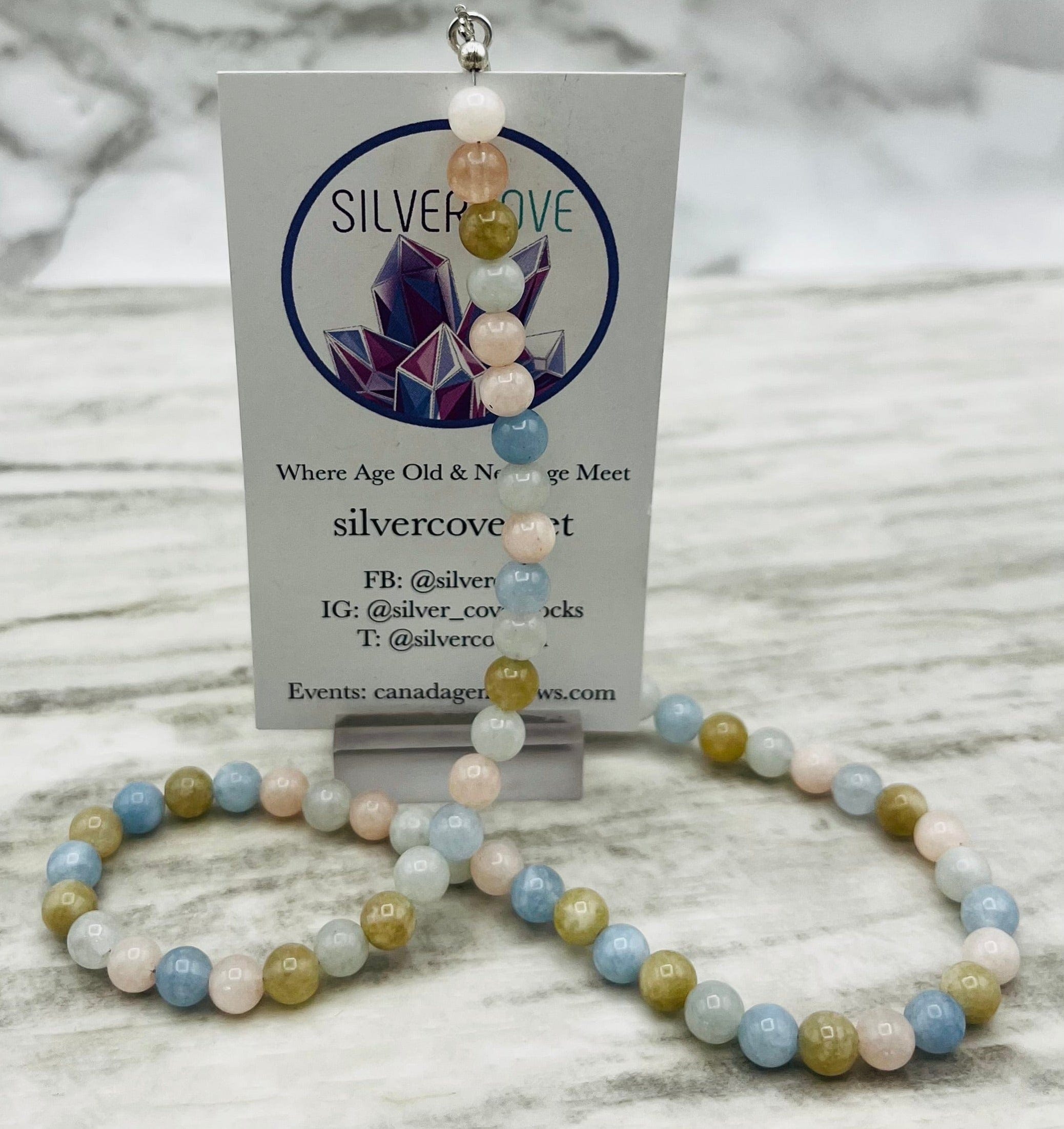 Aquamarine & Morganite Beaded Necklace for Women - Elegant Gemstone Jewelry for Wedding, Party & Everyday Wear