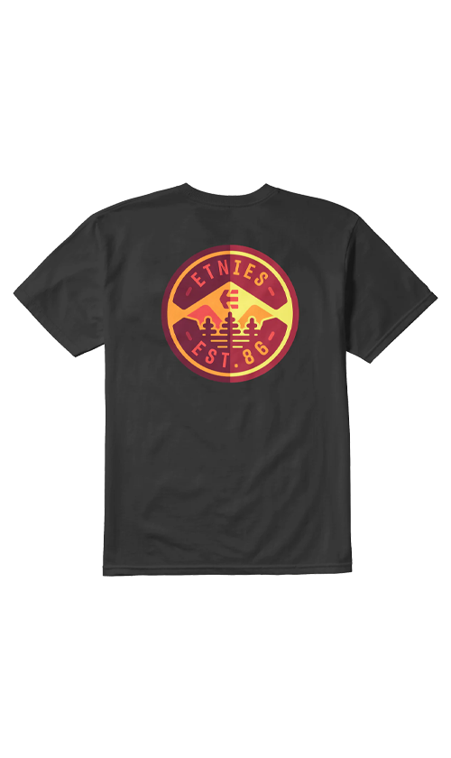 Etnies 3 Pines Men's Graphic T-Shirt - Black Cotton Crewneck Tee for Casual Wear & Street Style
