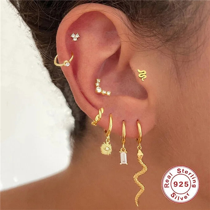High-Quality Sterling Silver Labret Back Curved Bar Flat Back Studs | HC027 | Perfect for Lip, Nose & Cartilage Piercings