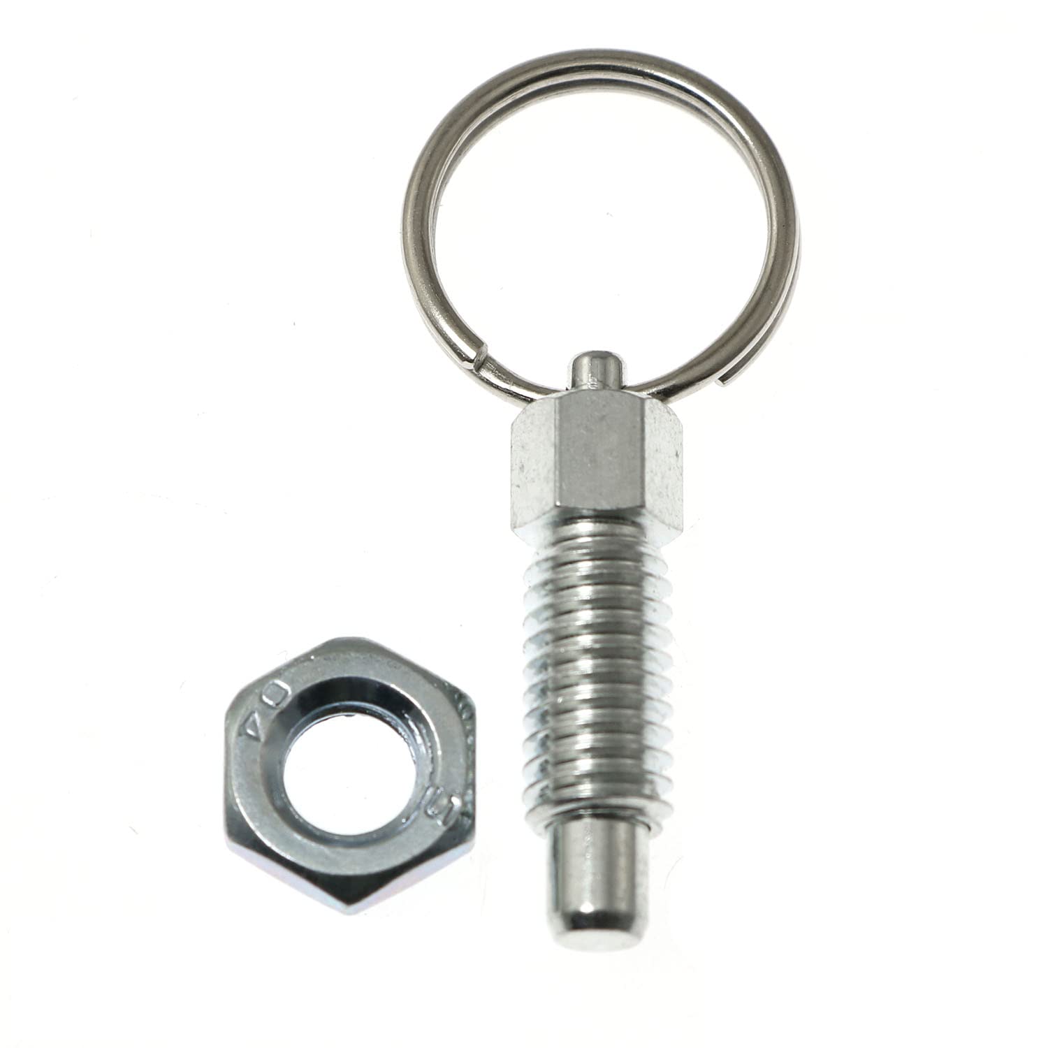 M6 Thread Spring Plunger with Pull Ring - 1pc Galvanized Steel Hand-Retractable Index Plunger (12mm Thread Length) - Perfect for CNC Machinery, Industrial Equipment & DIY Projects