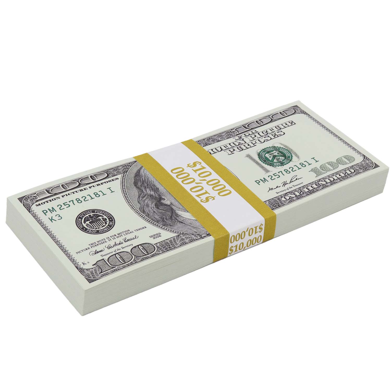 $100,000 BLANK FILLER 2000 Series Stacks - Premium Fake Money for Movies, TV Shows & Prank Gags - Perfect for Film Props, Magic Tricks & Party Decorations