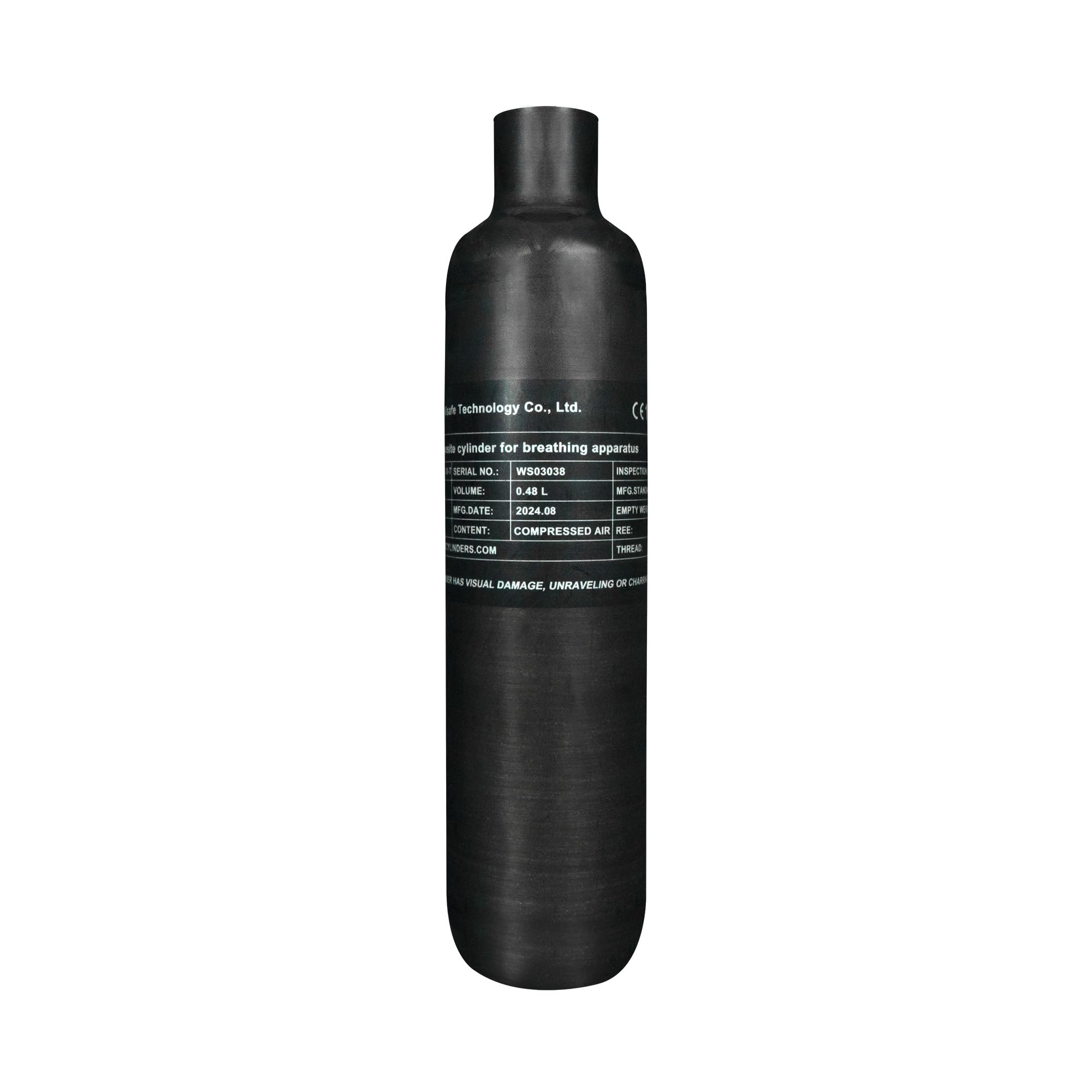 TUXING 4500Psi PCP Air Tank - 0.48L (29Cu in) Carbon Fiber HPA Tank for Paintball, Hunting & PCP Air Rifles | Compatible with Daystate & FX Thread M18*1.5 | High Pressure Air Cylinder for Outdoor Sports & Shooting Range Use