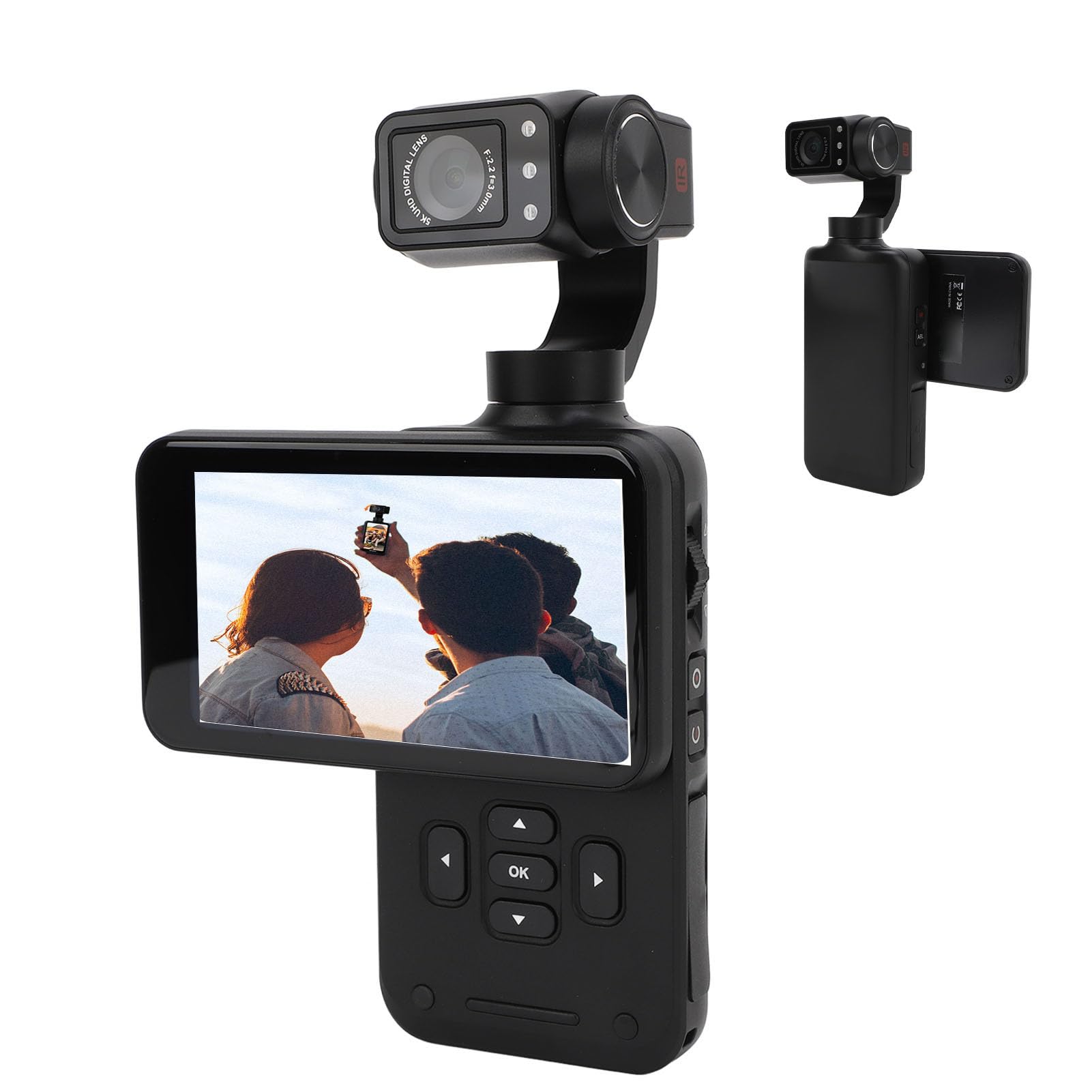 XUMIUZIY 48MP UHD 5K/30fps Pocket Video Camera with 3.5