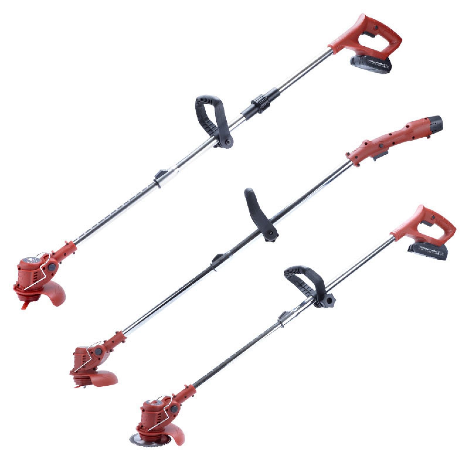 Electric Weed Trimmer & Lawn Edger - Cordless Walk Behind String Trimmer for Yard, Garden, Shrub Trimming & Pruning (Red, Battery Powered) - Perfect for Landscaping, Lawn Care & Property Maintenance