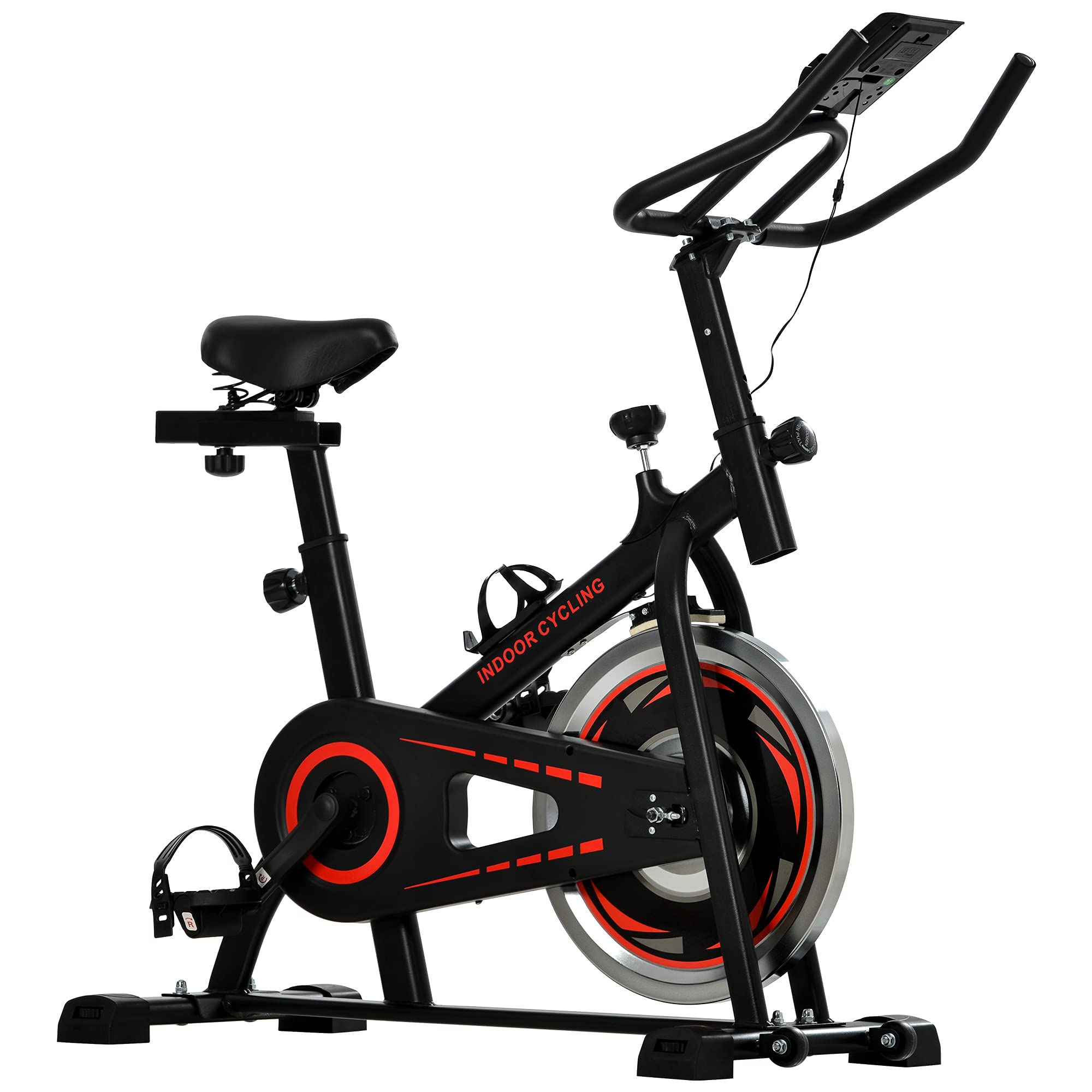 Best Adjustable Indoor Cycling Bike with LCD Monitor & iPad Mount - Home Cardio Exercise Equipment for Fitness, Weight Loss & Training | Perfect for Home Gym, Apartment Workouts & Spin Classes