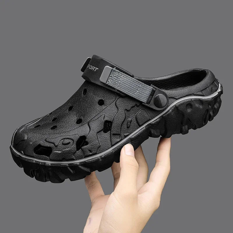 40-47 Summer Men's Sandals - Breathable Outdoor Garden Clogs with Holes, Casual Water Shoes for Men | Comfortable Home Soft Slippers for Beach, Pool, Yard & Relaxation