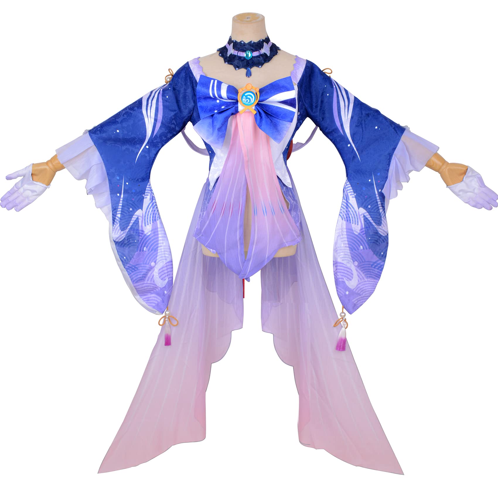Hu Tao Klee Ganyu Kokomi Anime Cosplay Costume Set for Women - Full Outfit with Accessories | Halloween Party, Comic Con & Game Convention Cosplay