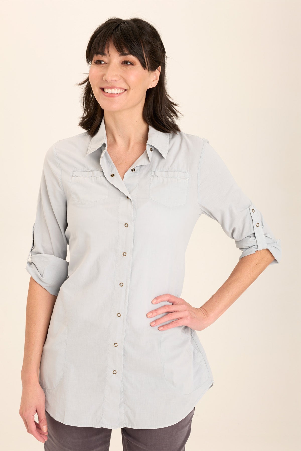 Soft Voile Button Down Blouse for Women - Breathable & Lightweight Office Shirt - Perfect for Business Casual, Workwear & Professional Outfits