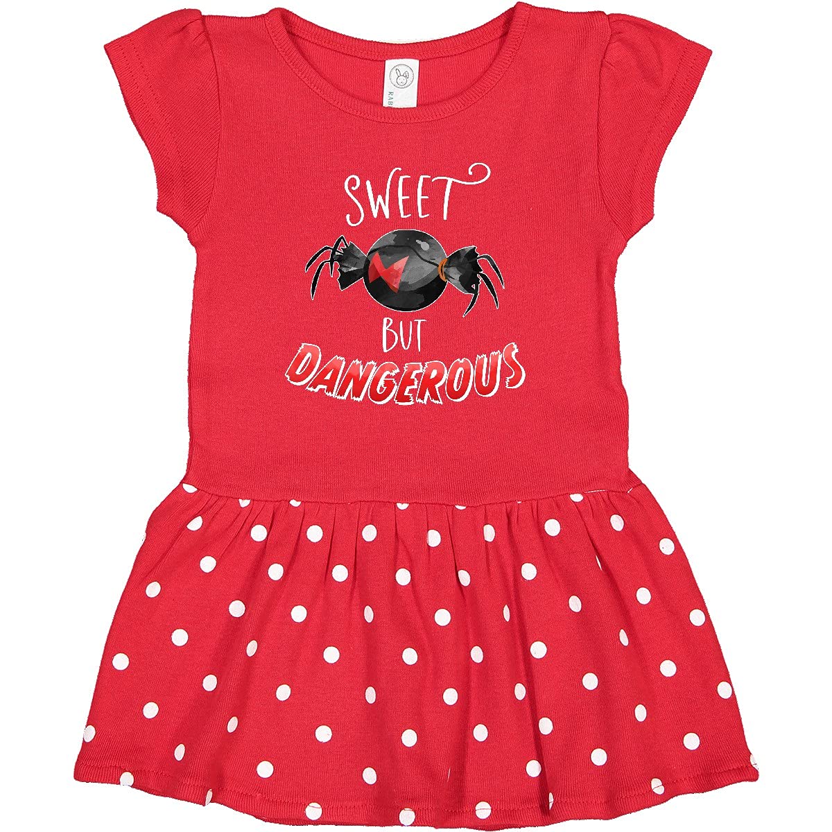 Inktastic Sweet But Dangerous Black Widow Spider Print Baby Dress - Halloween Costume, Cute Toddler Outfit for Girls, Spider-Themed Party Wear
