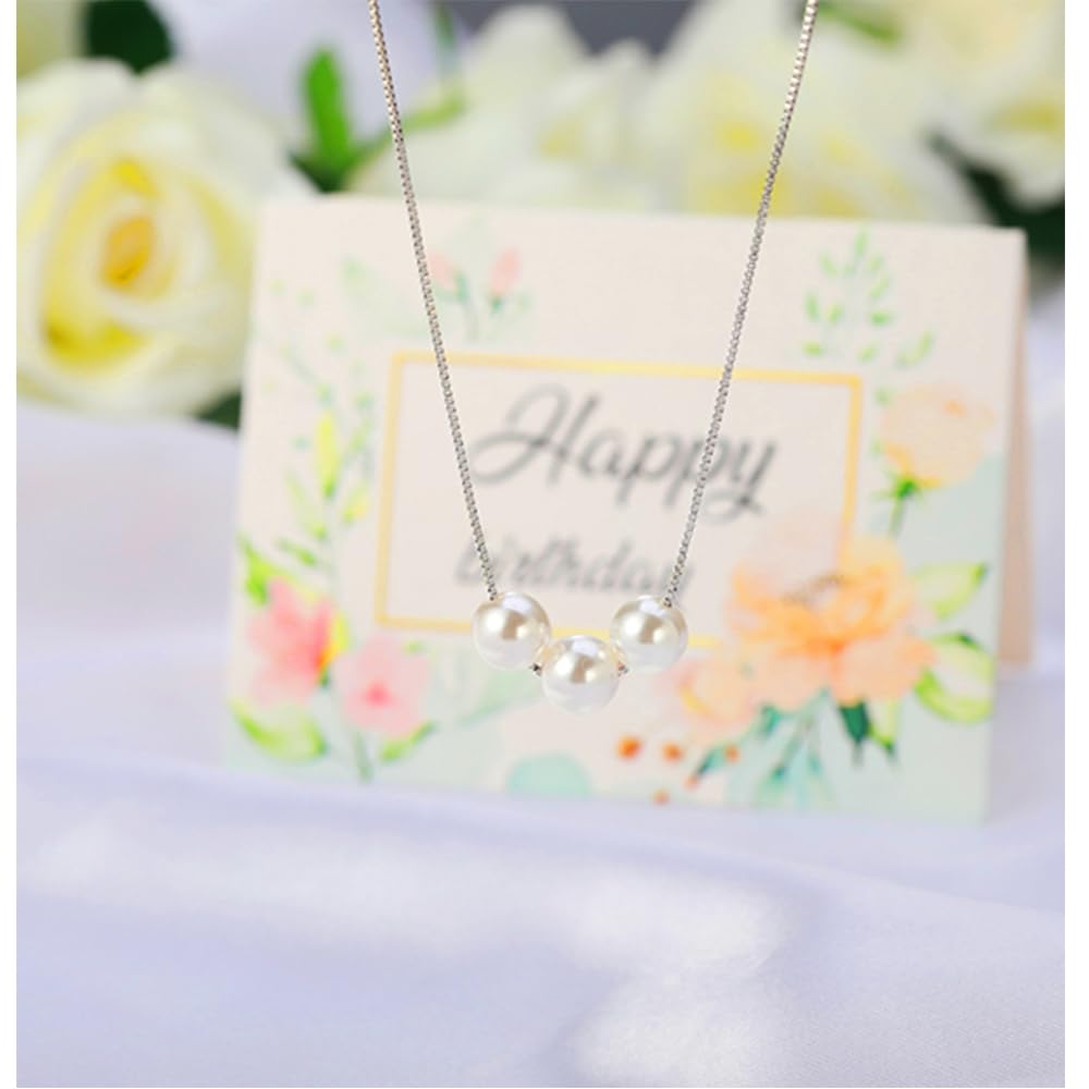30th Birthday Gifts for Women - Sterling Silver Adjustable Pearl Necklace for Daughter, Wife, Mother - Perfect for Anniversary, Graduation & Special Occasions