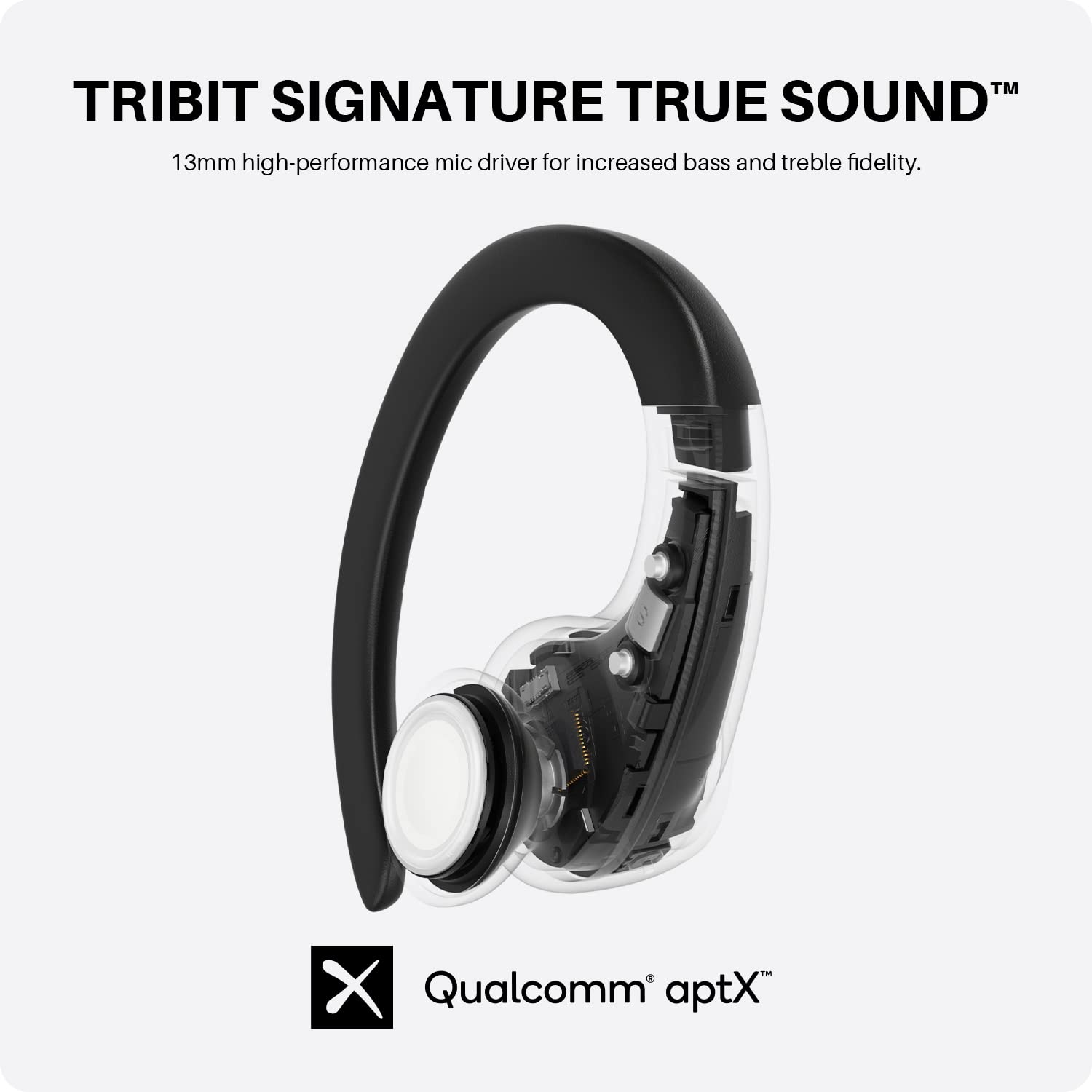 Tribit MoveBuds H1 Wireless Earbuds - IPX8 Waterproof Certified by SGS, 65H Playtime, Bluetooth 5.2 for Sports & Gym - apt-X & CVC 8.0 Noise Cancelling with Transparency Mode | Perfect for Running, Workouts & Outdoor Activities
