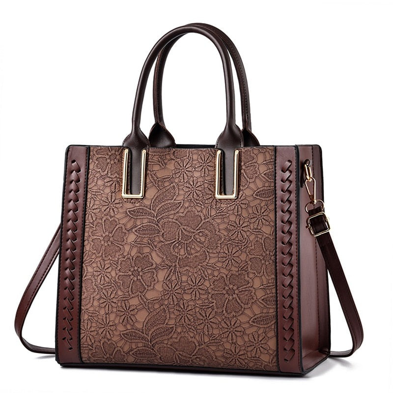 Stylish Women's Leather Tote Bag - Large Capacity Designer Shoulder Bag for Work, Travel & Everyday Use