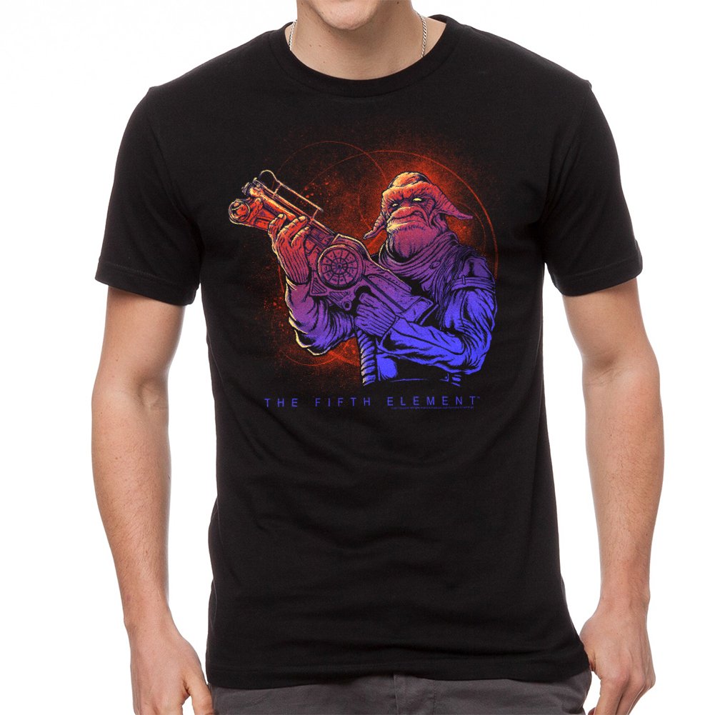 The Fifth Element Mangalore Gun Graphic T-Shirt for Men - Sci-Fi Movie Inspired Cotton Tee for Cosplay, Comic Con & Pop Culture Fans