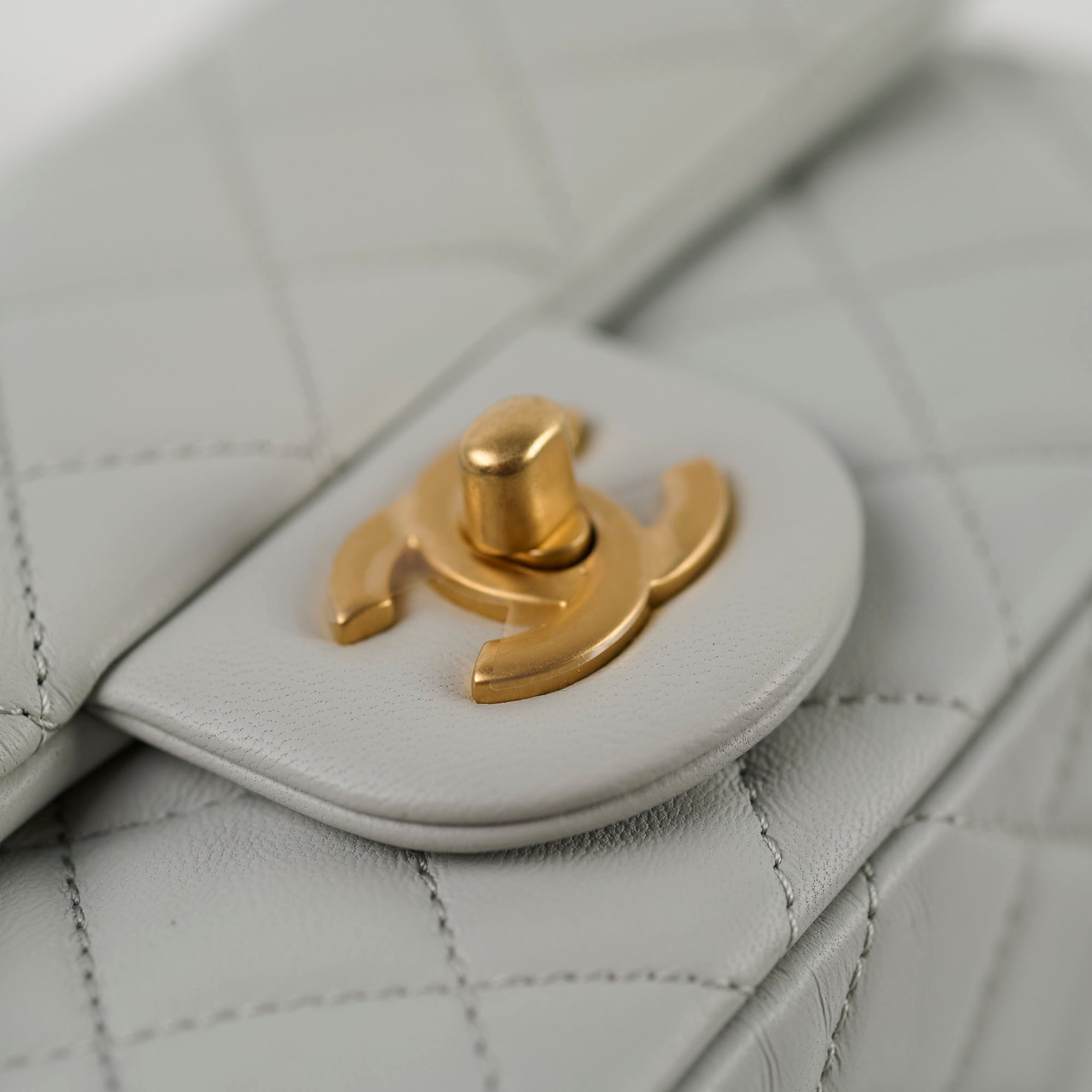 Chanel Mini Rectangular Pearl Crush Bag in Light Grey - Elegant Crossbody Purse for Women, Perfect for Parties, Dates & Everyday Use