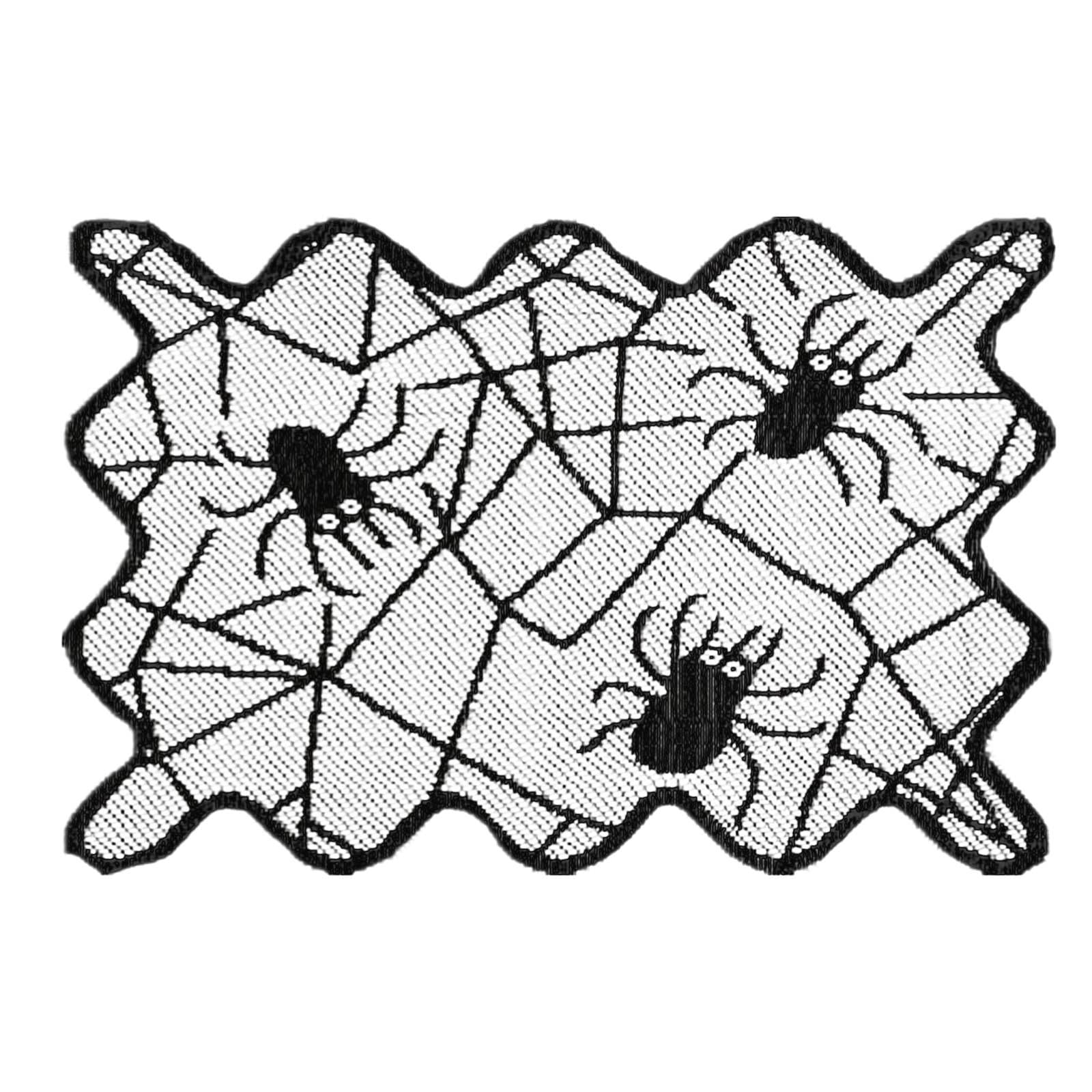 Zrayuler Halloween Lace Mesh Placemats Set - Elegant Table Decor for Halloween Parties, Family Dinners & Seasonal Home Decor (Set of 4, One Size) - Perfect for Dining Tables, Buffets & Holiday Entertaining