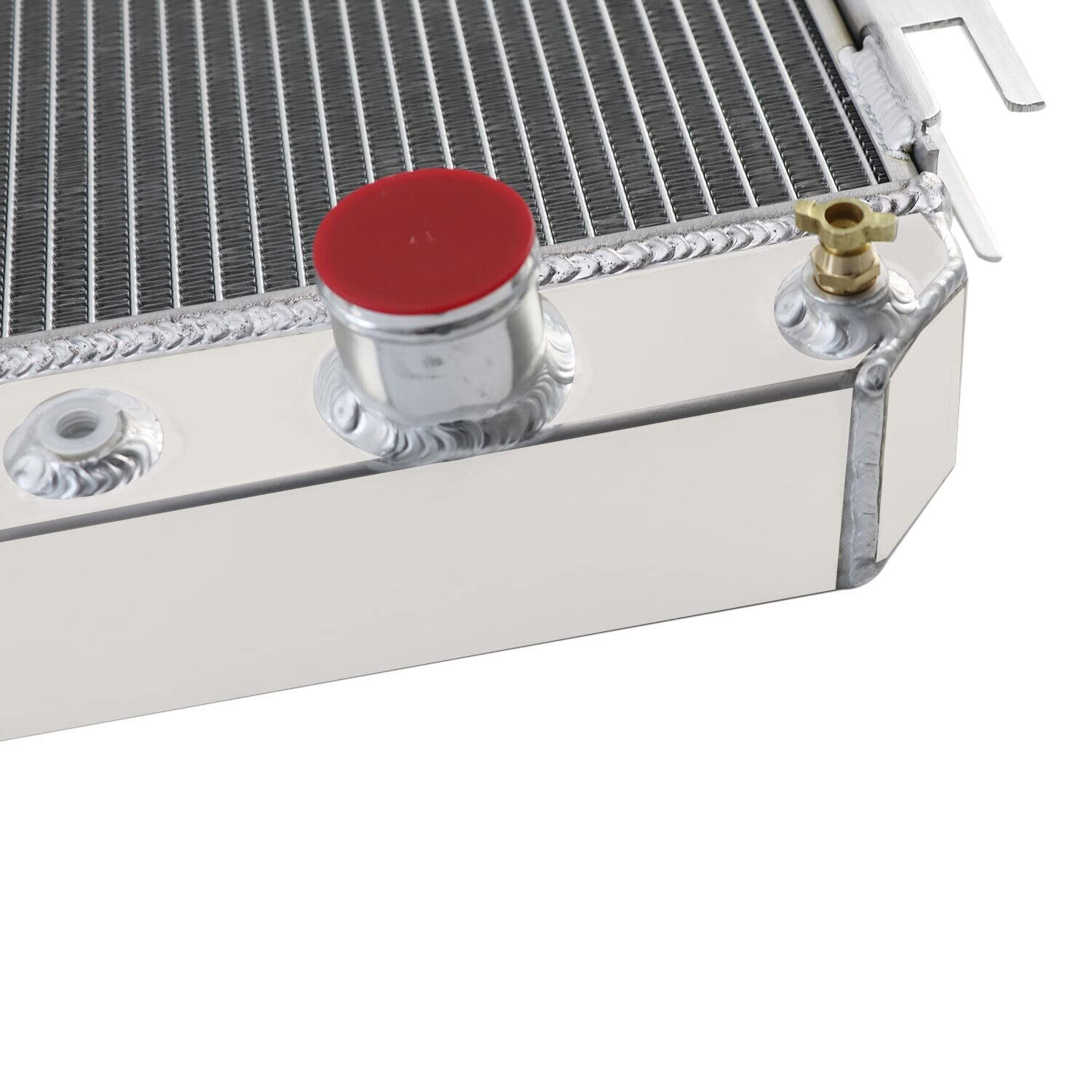 High-Performance 4 Row Aluminum Radiator for 1963-1968 Chevy Impala, Chevelle, Bel Air, Caprice & 64-67 El Camino - Compatible with L6 & V8 Engines - Includes Shroud, Fan & Relay Kits - Perfect for Classic Car Restoration & Hot Rod Upgrades