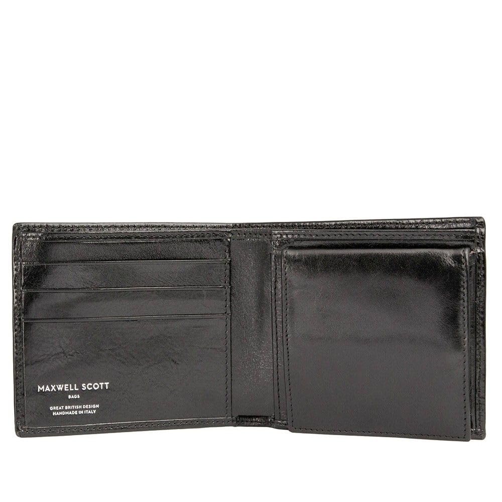 Maxwell Scott Ticciano RFID Leather Coin Pocket Wallet - Chocolate Brown Genuine Leather Wallet for Men - Perfect for Travel, Business & Everyday Use