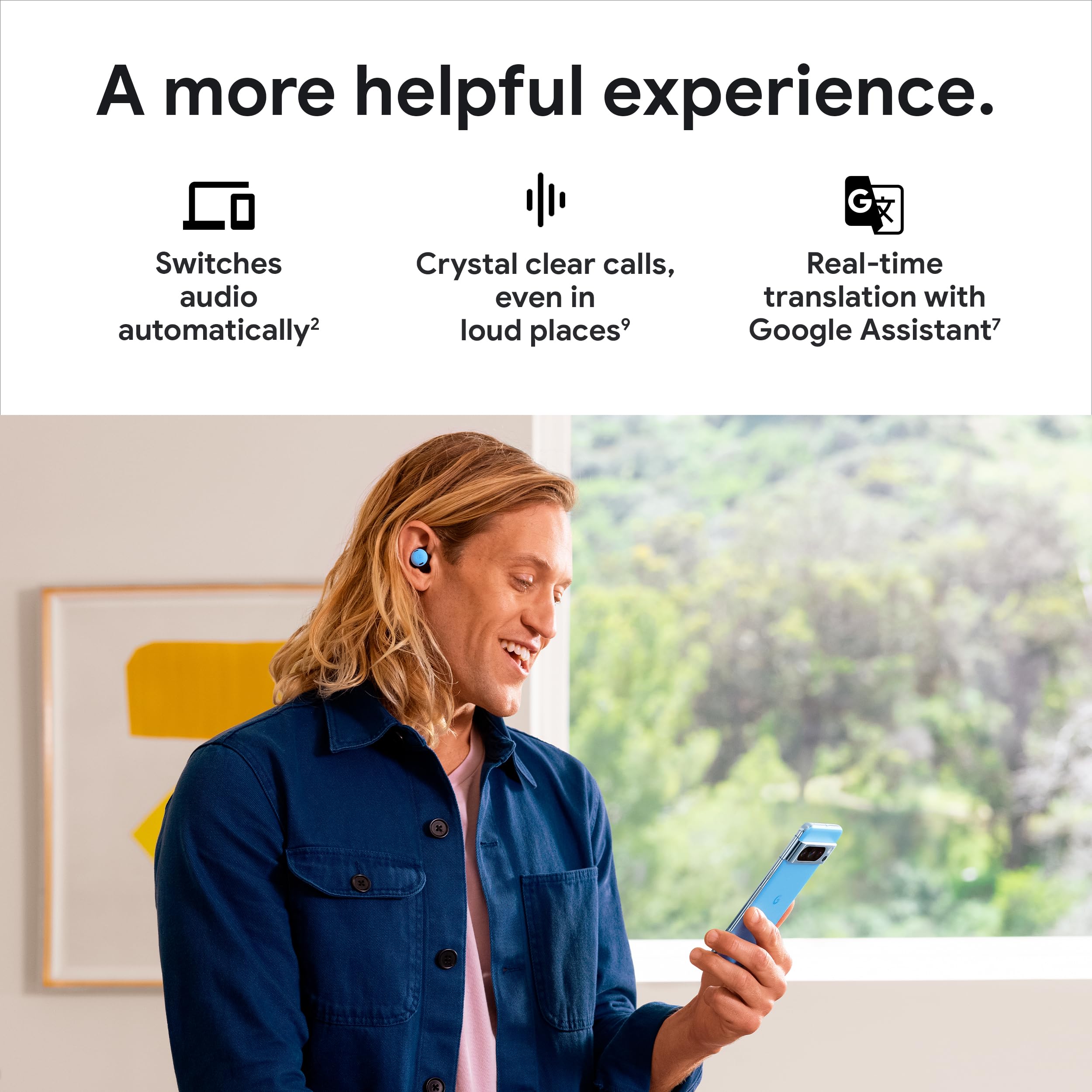 Google Pixel Buds Pro Wireless Earbuds with Active Noise Cancelling (ANC), Bluetooth 5.0, 30-Hour Battery - Bay Blue | Perfect for Workouts, Commuting & Travel