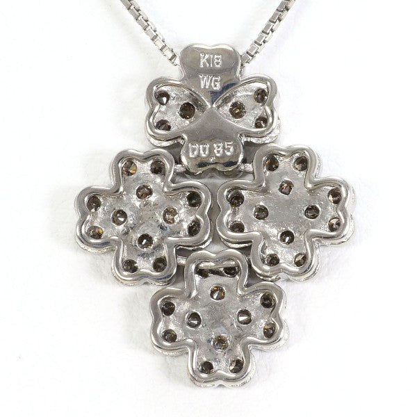 18K White Gold Brown Diamond Necklace 0.85ct with Certificate - Elegant Jewelry Gift for Women, Perfect for Anniversaries, Weddings & Special Occasions