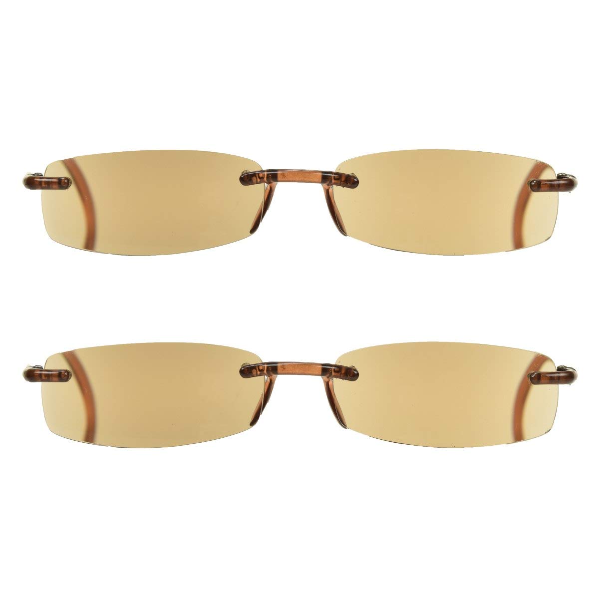 proSPORT 2 Pairs Tinted Reading Sunglasses - Rimless Lightweight Sun Readers for Men & Women | Perfect for Driving, Fishing & Outdoor Activities
