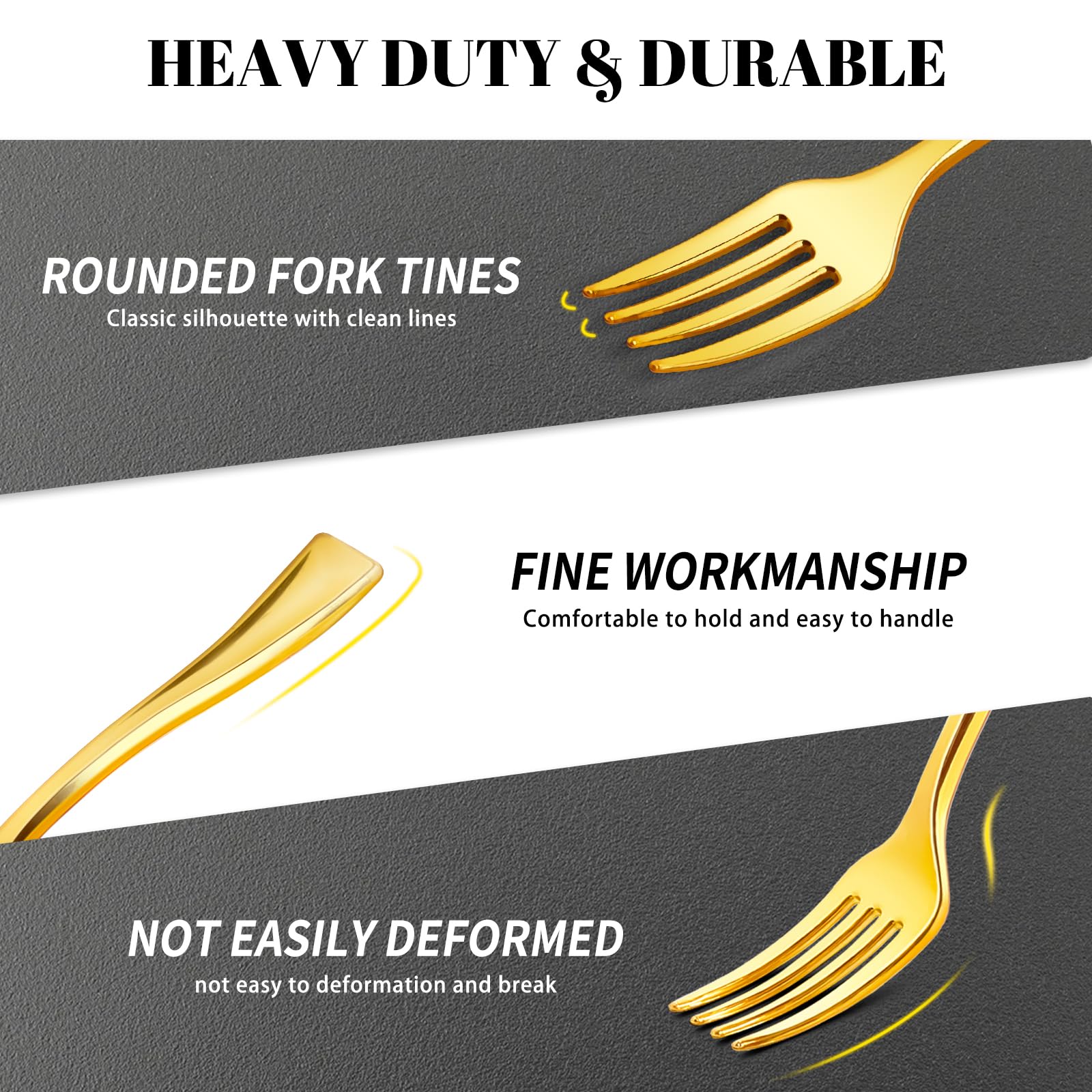 100-Pack 4 Inch Gold Mini Forks - Disposable Plastic Dessert & Cocktail Appetizer Forks for Parties, Weddings, Catering & Tasting Events
