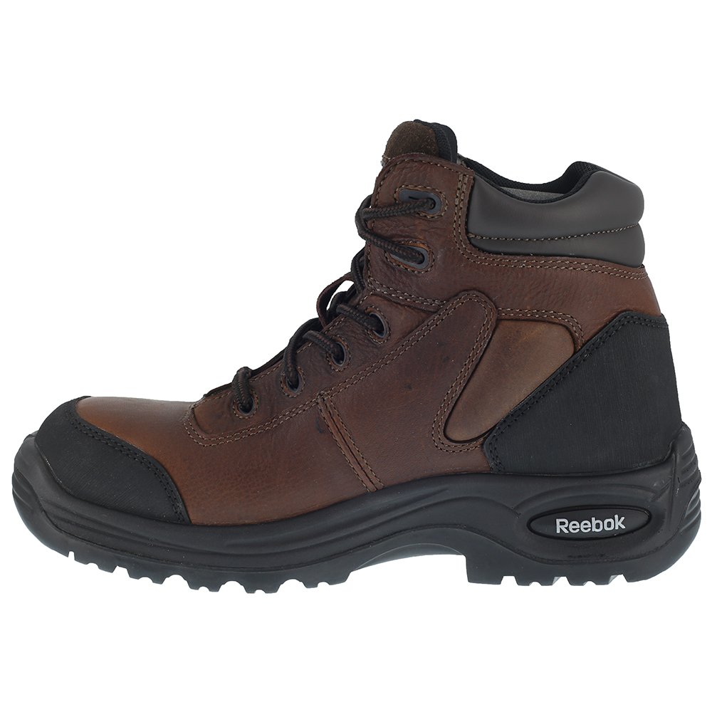 Reebok RB7755 Men's 6-Inch Composite Toe Work Boots - Brown Safety Shoes for Construction, Warehouse & Outdoor Work - Non-Slip Trainex Work Boots with Sport Design
