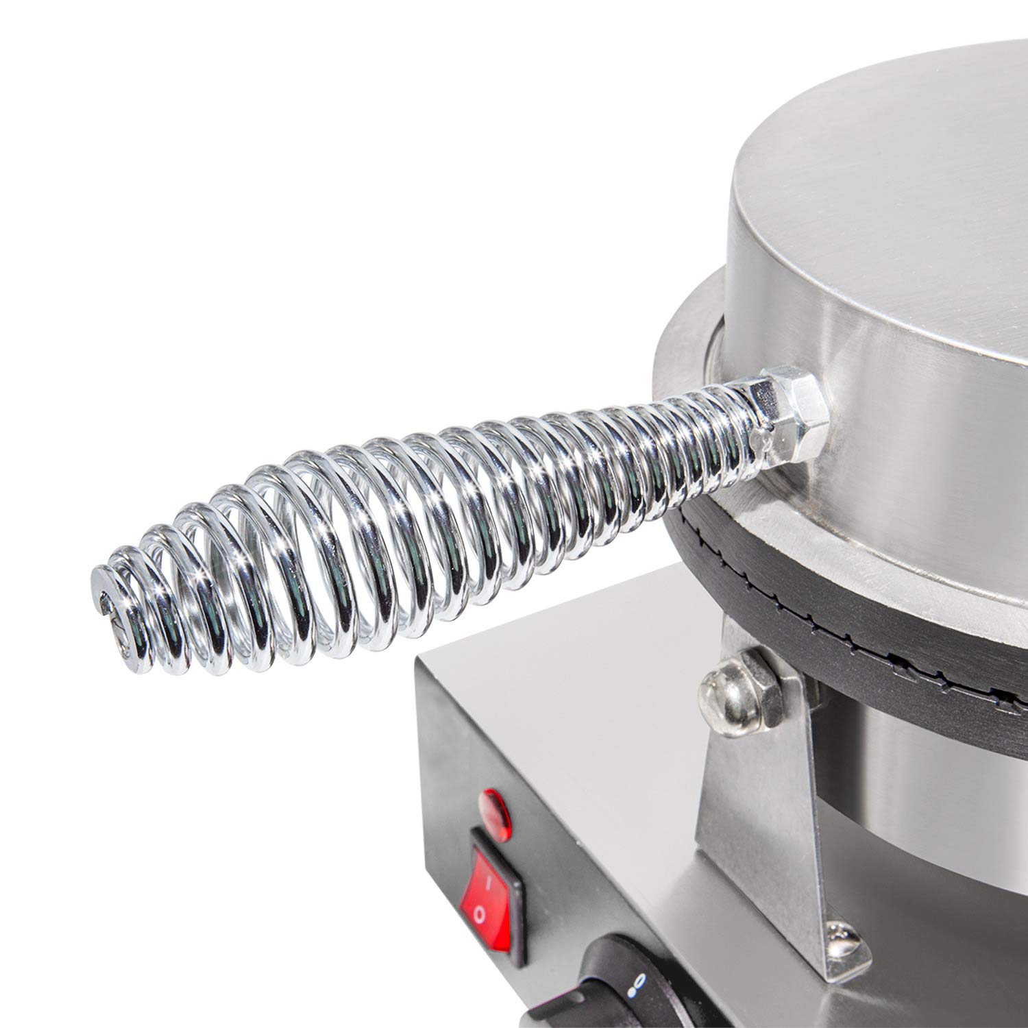 ALDKitchen Waffle Cone Maker Machine - Professional Stainless Steel Electric Waffle Iron for Homemade Ice Cream Cones - Single & Double Non-Stick Plates - 110V for Home & Commercial Use - Perfect for Ice Cream Shops, Dessert Bars & Party Treats