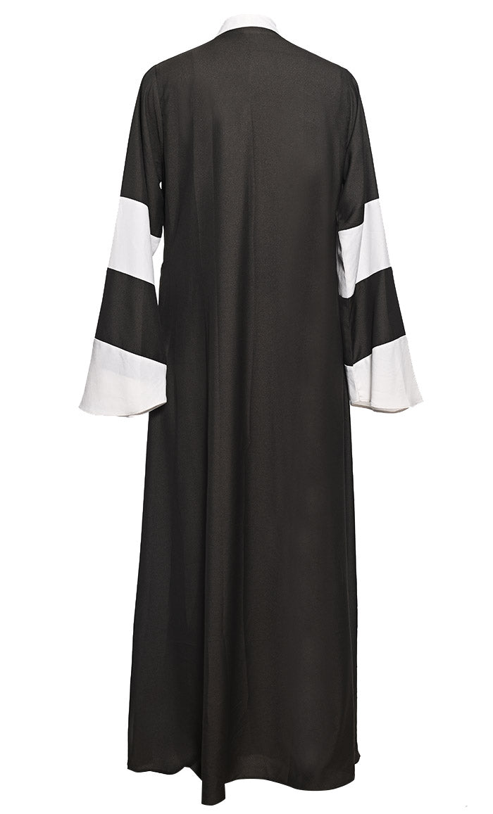 Elegant Contrast Detailing Bisht Shrug with Inner Lining - Perfect for Weddings, Parties, and Special Occasions