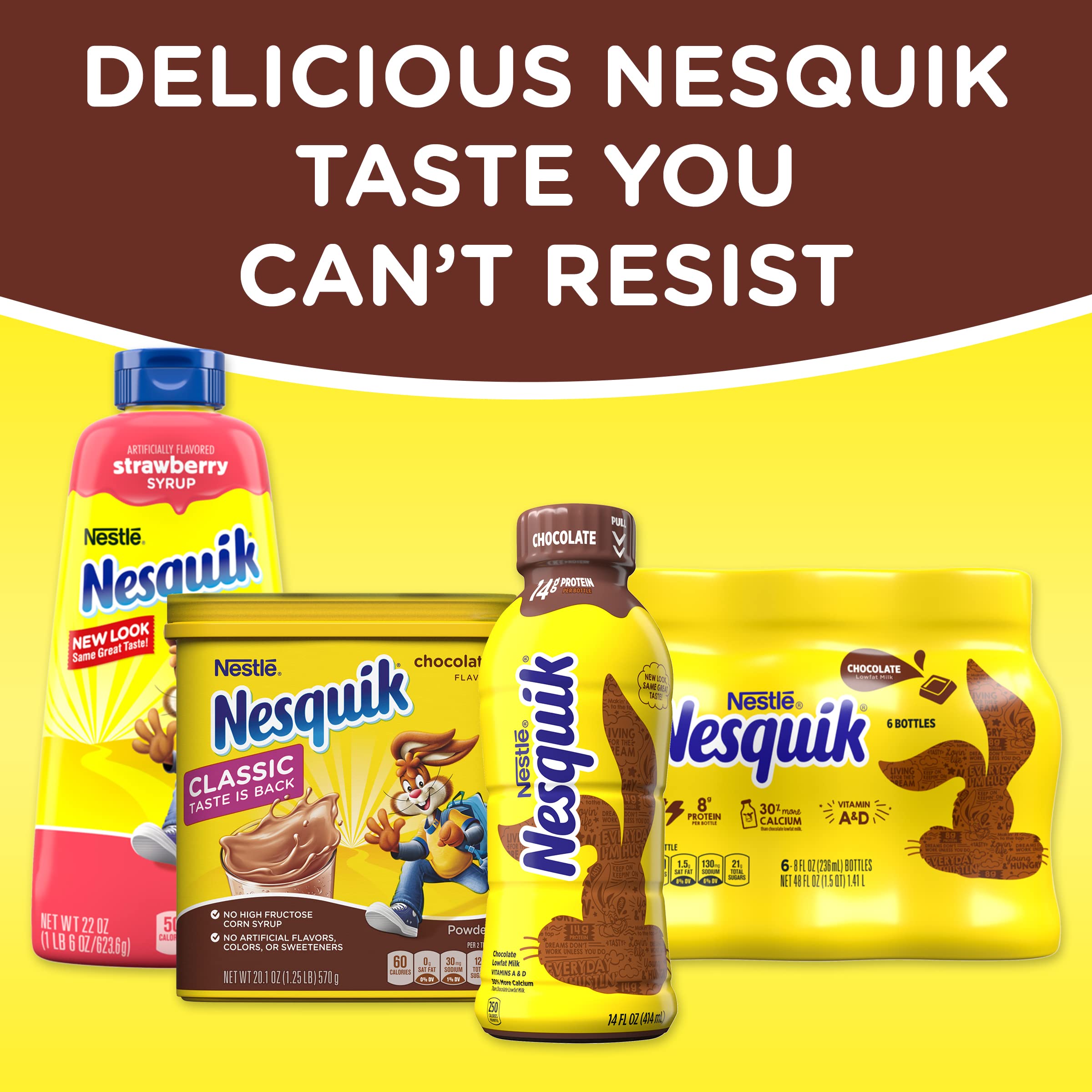 NESQUIK Chocolate Milk Powder - 12 Pack (10oz Each) - Rich & Creamy Flavor for Kids & Adults - Perfect for Smoothies, Baking & Hot/Cold Drinks