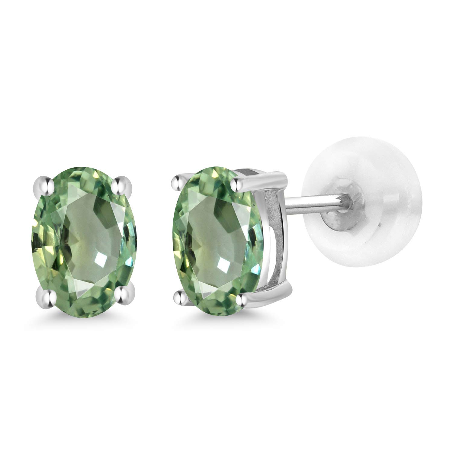 14K Gold Oval Gemstone Birthstone Stud Earrings for Women & Men | 6x4mm Oval Cut | Fine Jewelry Gifts for Mom, Wife, Her | Perfect for Birthdays, Anniversaries & Special Occasions