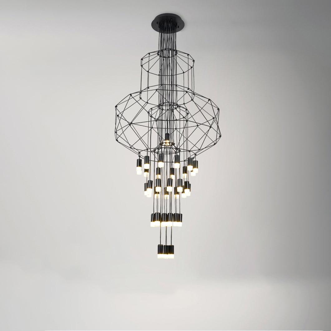 Elegant Crystal Lines Chandelier - Modern Ceiling Light Fixture for Dining Room, Bedroom & Living Room Decor