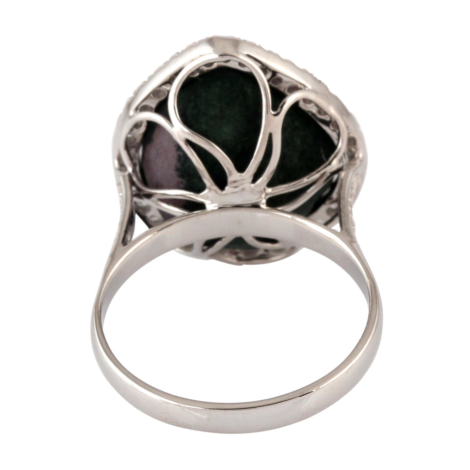 18K White Gold Prong-Set Uneven Geode Pave Diamond Cocktail Ring for Women - Elegant Statement Jewelry for Parties, Weddings & Special Occasions