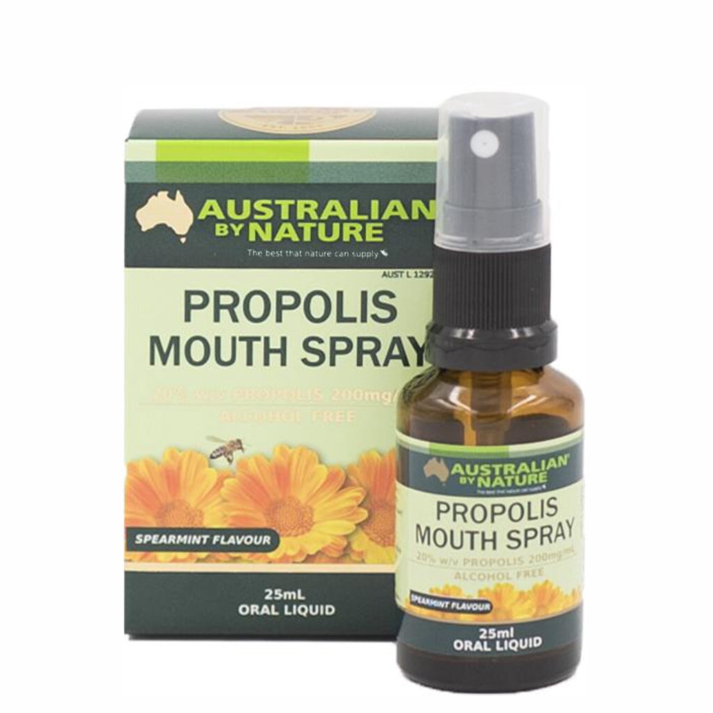 Australian By Nature Propolis Mouth Spray Alcohol-Free - Soothes Sore Throat & Supports Oral Health - Perfect for Travel, Work & Daily Use