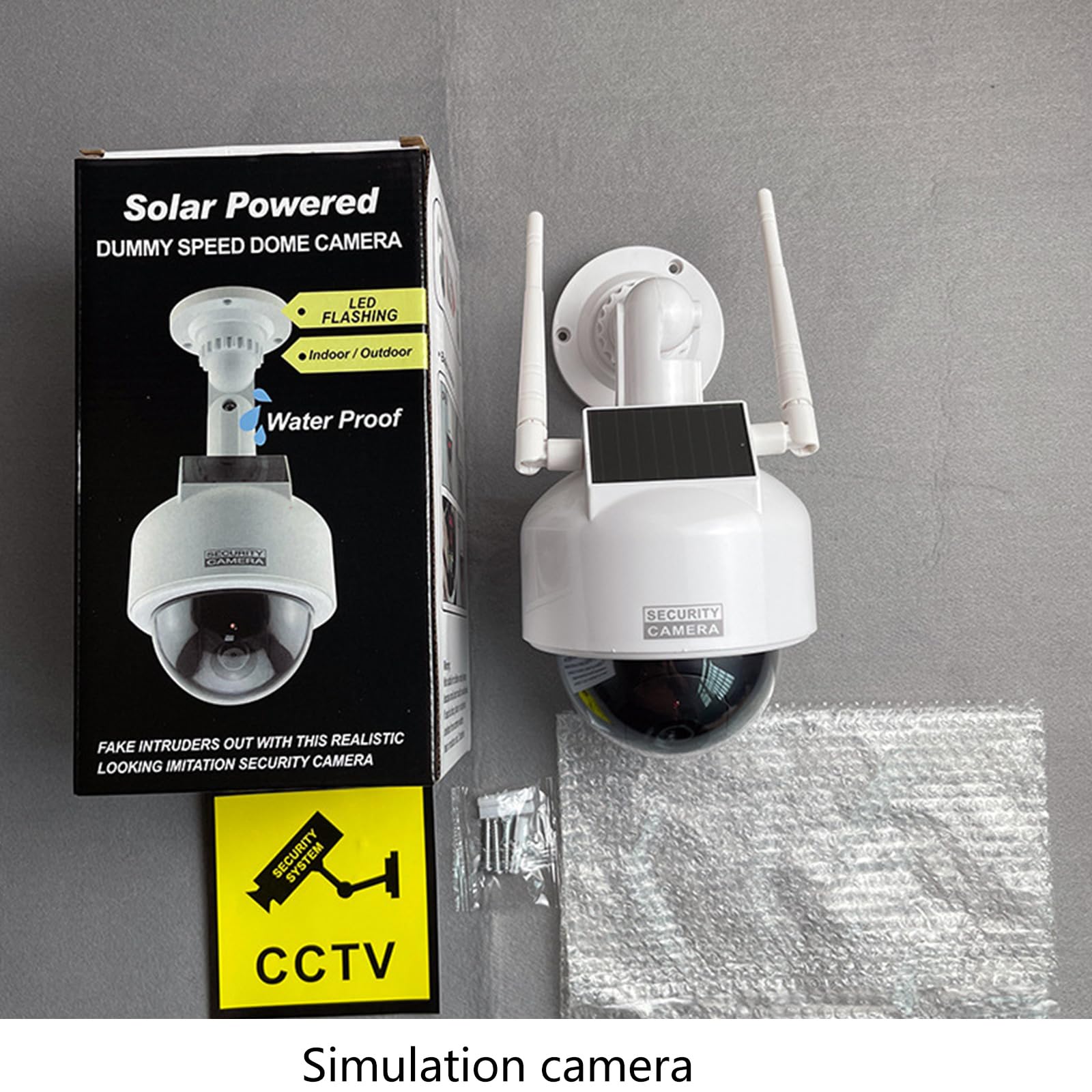 Realistic Fake Security Camera with LED Light - Nighttime Deterrent for Home & Business Security | Indoor/Outdoor Use for Porch, Garage, Office & Storefront