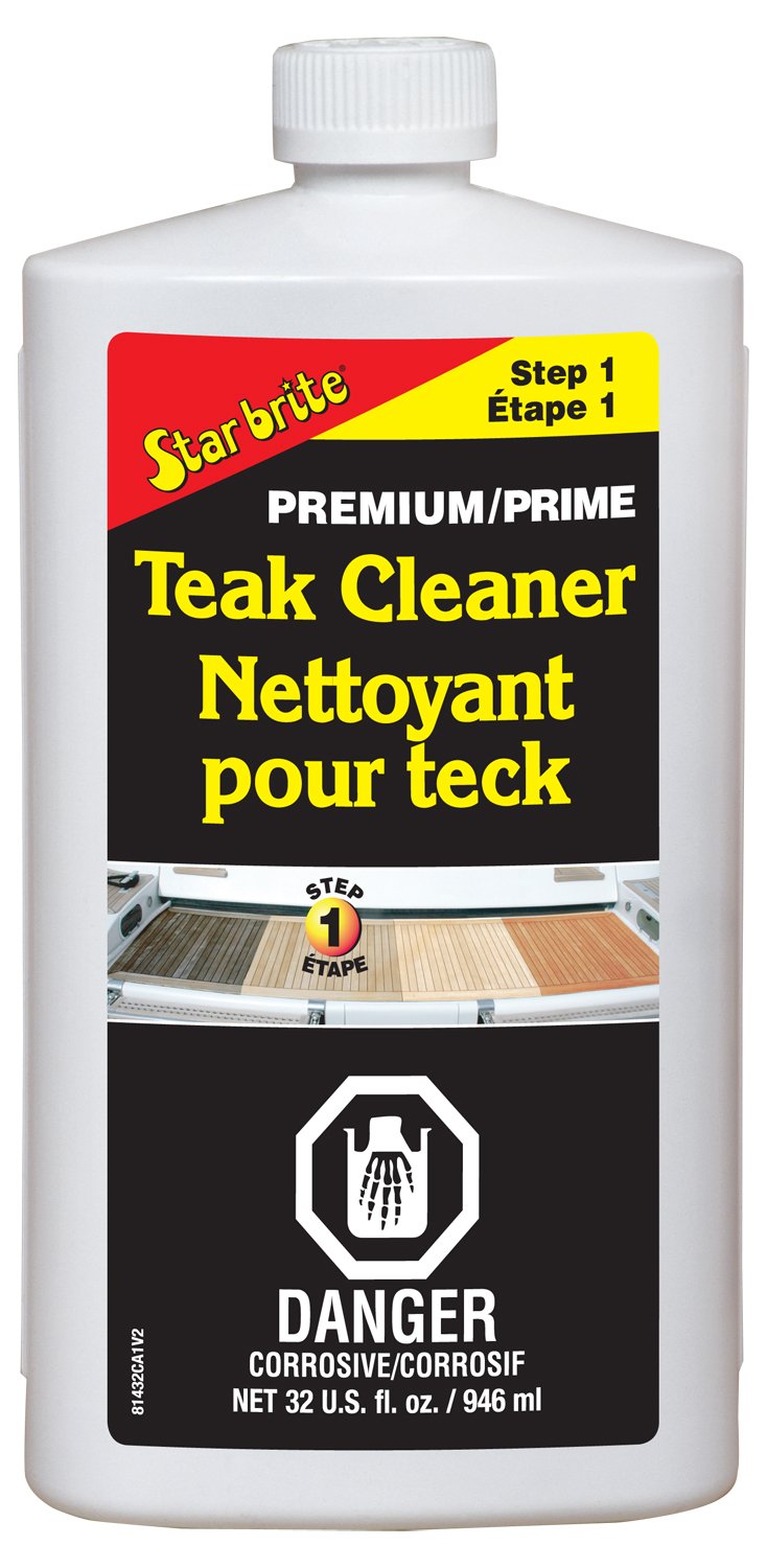 STAR BRITE Premium Teak Cleaner & Restorer - Best for Outdoor Furniture, Boat Decks & Marine Wood Care - Removes Stains & Restores Shine