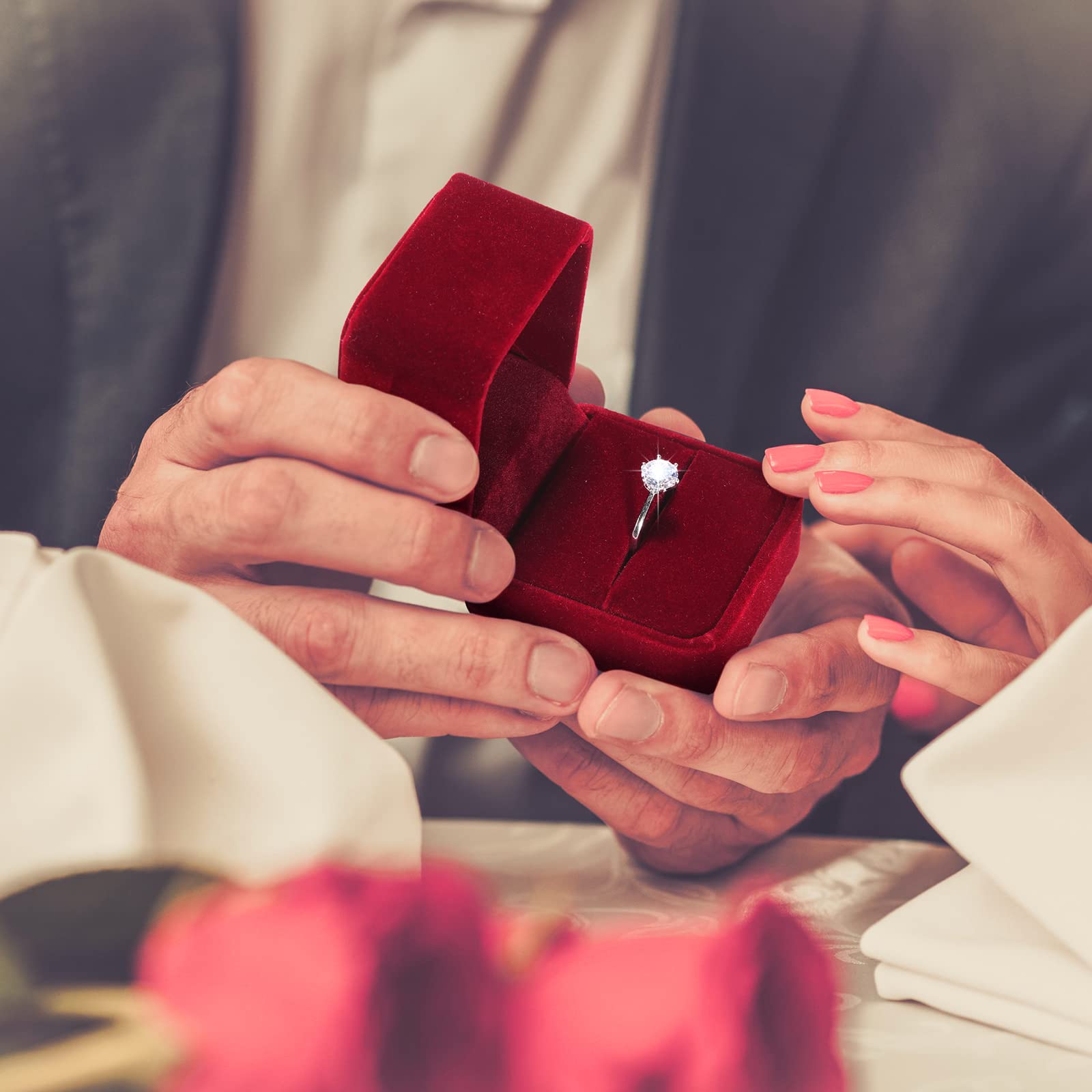 BBTO 36-Piece Velvet Ring Box Set - Premium Wedding & Engagement Ring Gift Boxes for Proposals, Jewelry Display Cases - Perfect for Anniversaries, Birthdays & Special Occasions (Red) - Elegant Ring Storage & Presentation Solution for Bridal Shops, Jewelers & Romantic Events