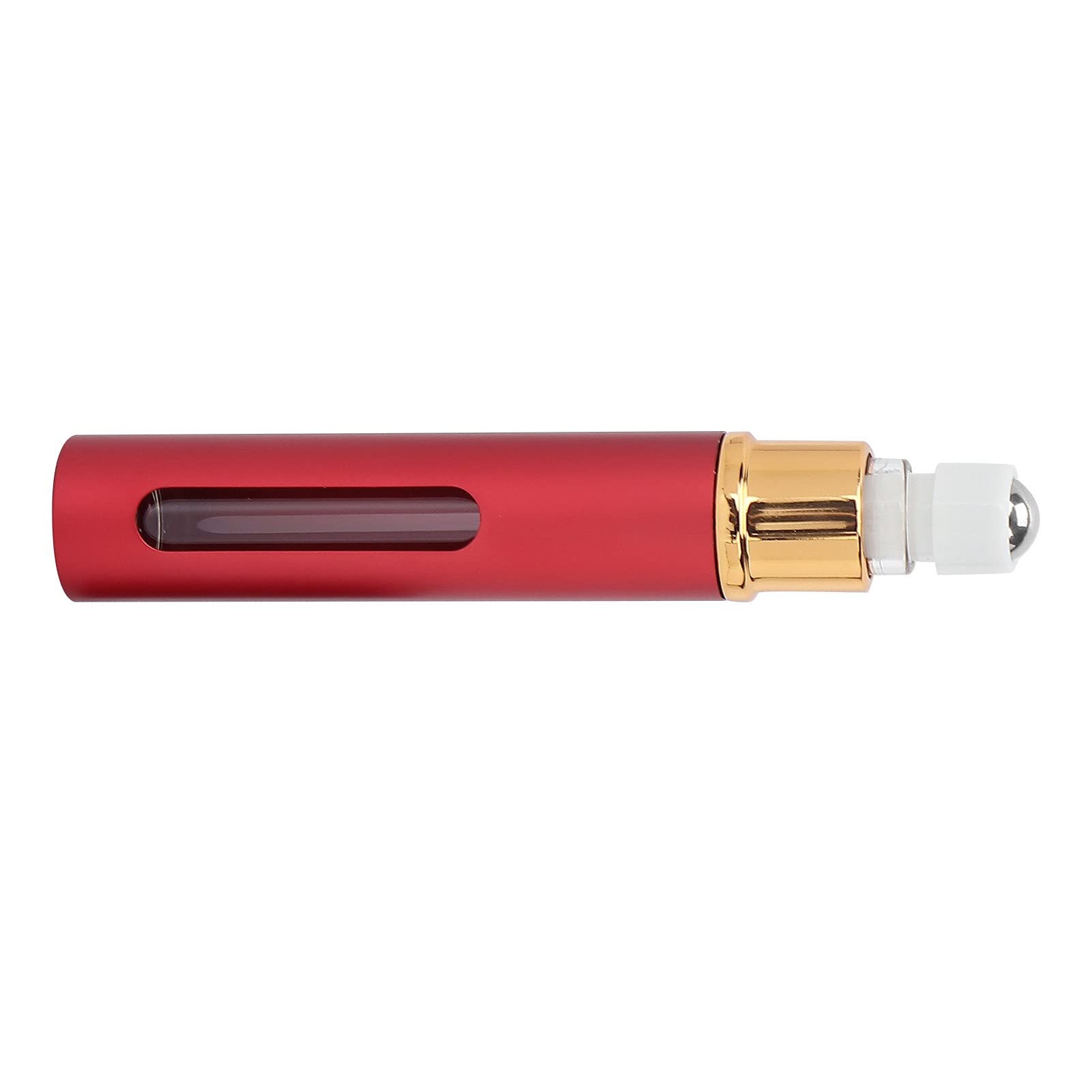 Empty Roll On Bottle - Refillable Alumite Perfume Bottle with Visible Design for Essential Oils & Fragrances | Perfect for Gym, Travel, Parties & Home Use (Red)