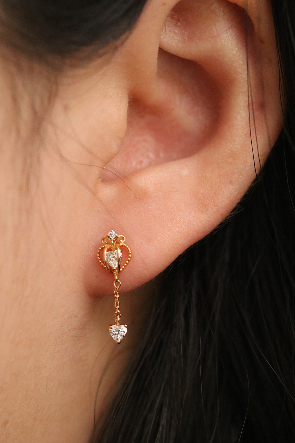Heart Crown Dangle Earrings for Women - Elegant Gold Plated Jewelry for Parties, Weddings & Date Nights