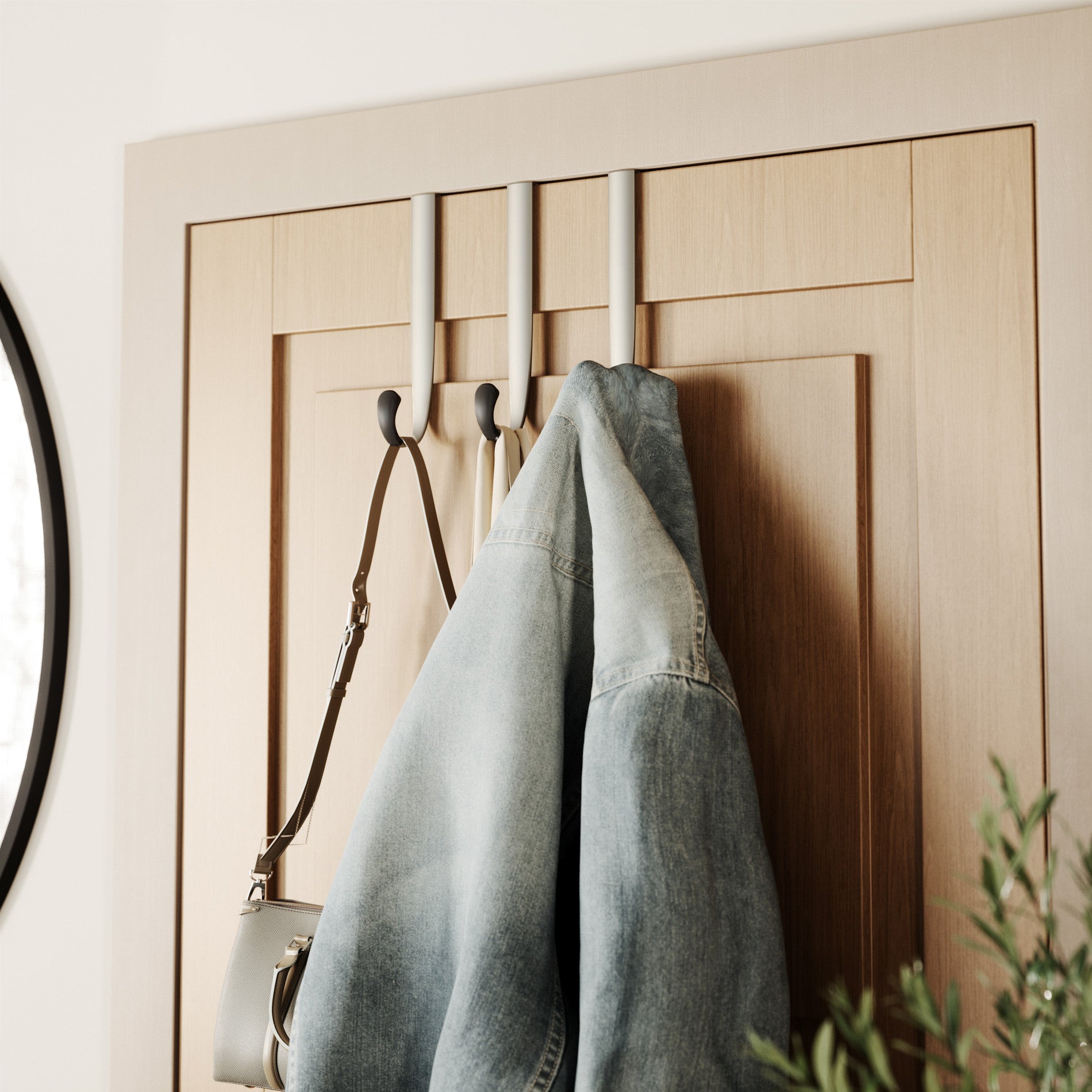 Over The Door Hooks Set of 3 - Heavy Duty Space Saving Hangers for Bathroom, Bedroom & Closet Organization