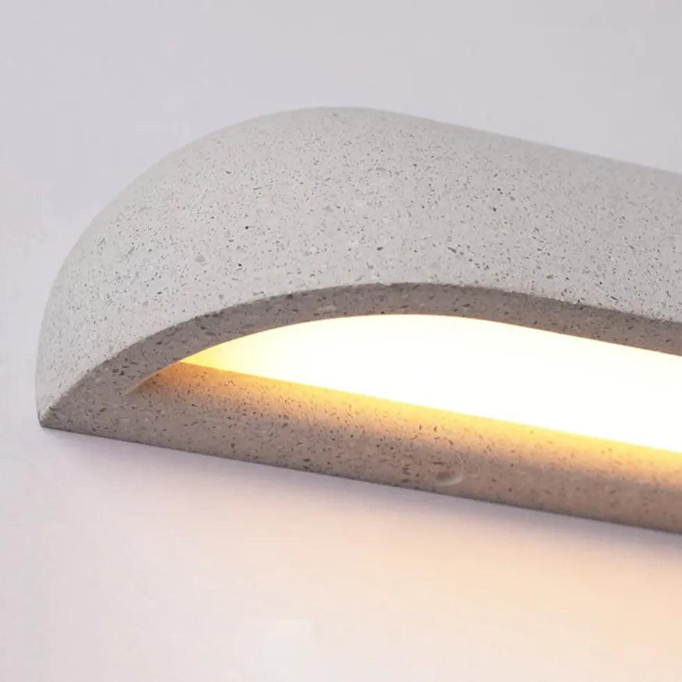 Semi Elliptical Stone Outdoor Wall Lights - Weatherproof Exterior Sconce for Garden, Patio, Porch & Pathway Lighting