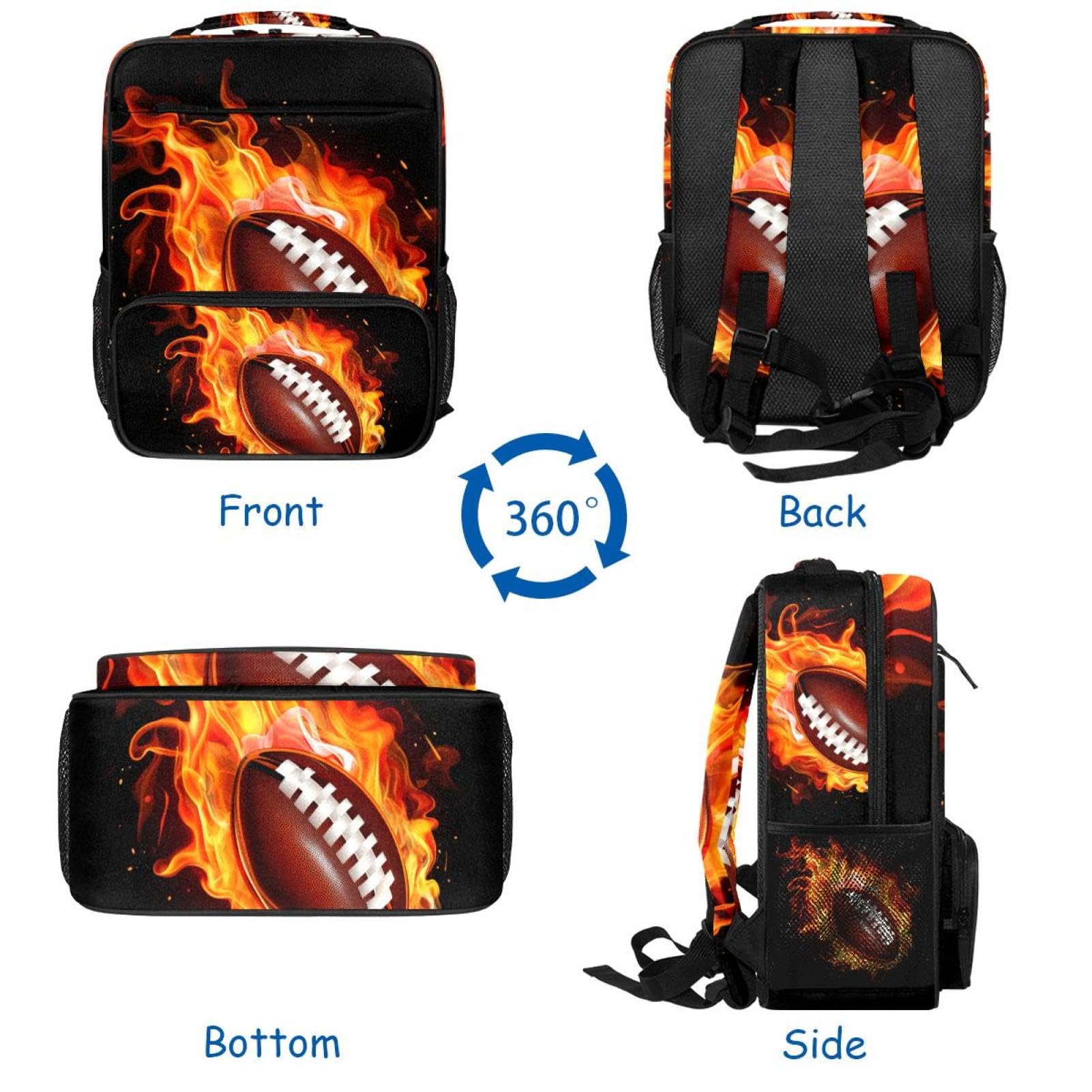 Best Travel Backpacks for Women & Men - Durable American Football Design Backpack for Hiking, Camping & Daily Commute