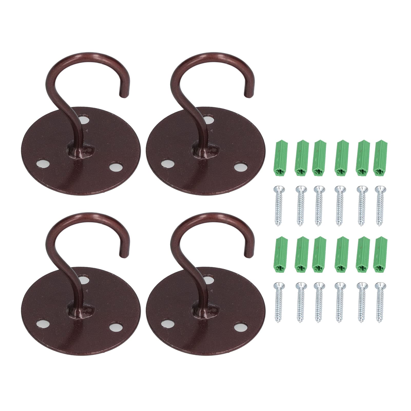 4 Pack Heavy Duty Iron Wall Mount Ceiling Hooks - Sturdy Hangers for Bird Feeders, Lanterns, Planters - Indoor/Outdoor Use for Home, Garden, Patio Decor
