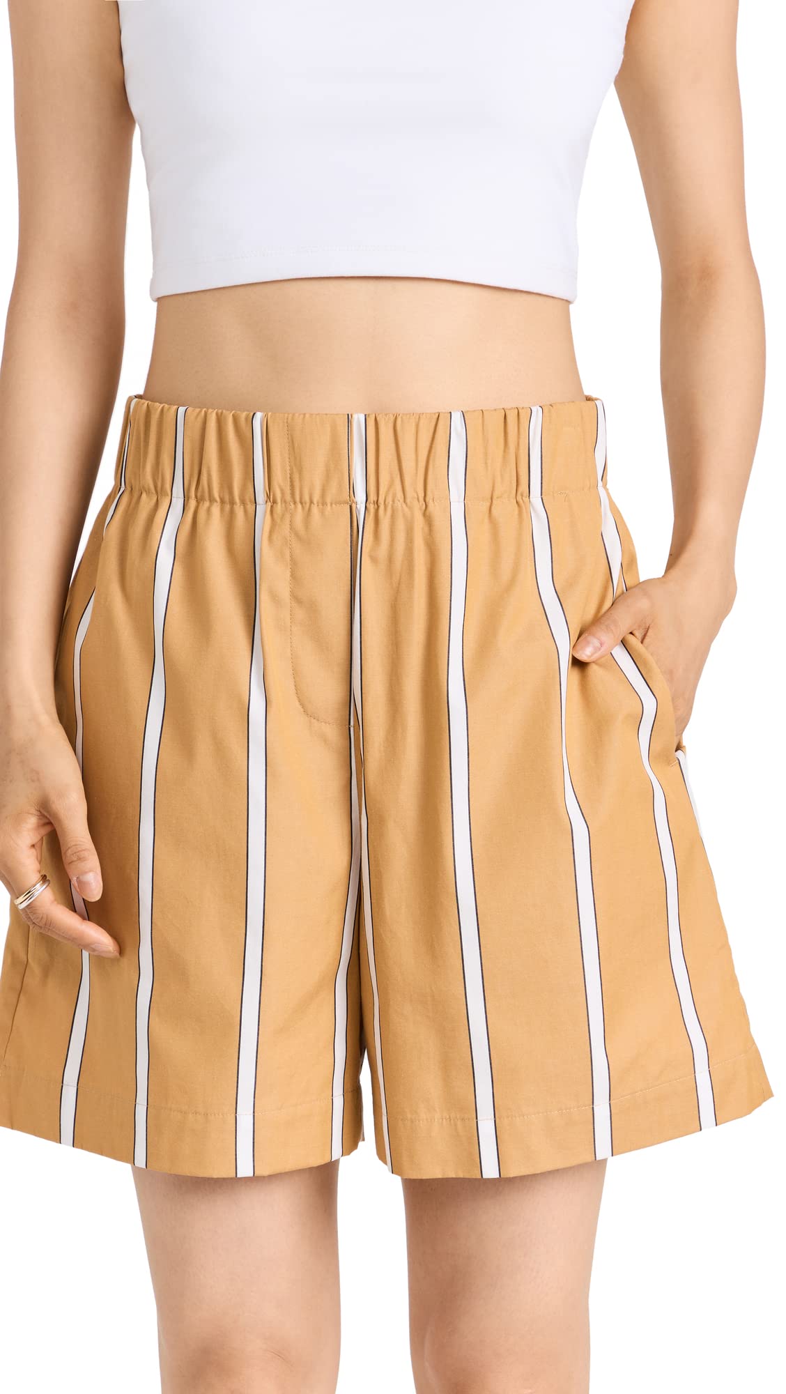 BAUM UND PFERDGARTEN Women's Neri High Waist Denim Shorts - Stylish Summer Casual Wear for Beach, Travel & Everyday Outfits